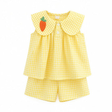 Gingham Fruit Patch Set - Gold, professional studio photo