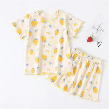 Golden Strawberry Pajama Set - professional product photo on white background