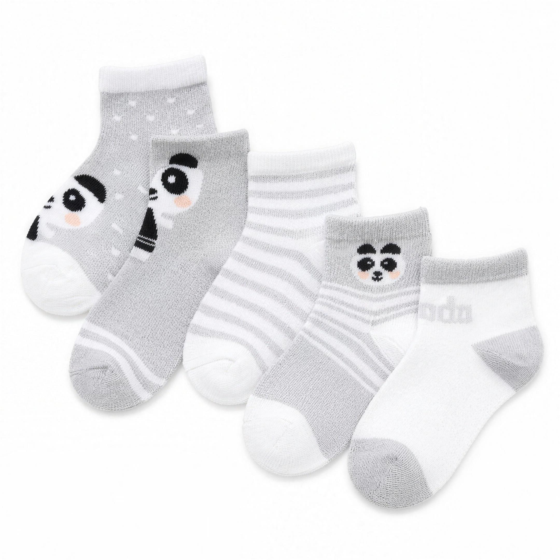 Grayscale Panda Sock Set - professional studio photo