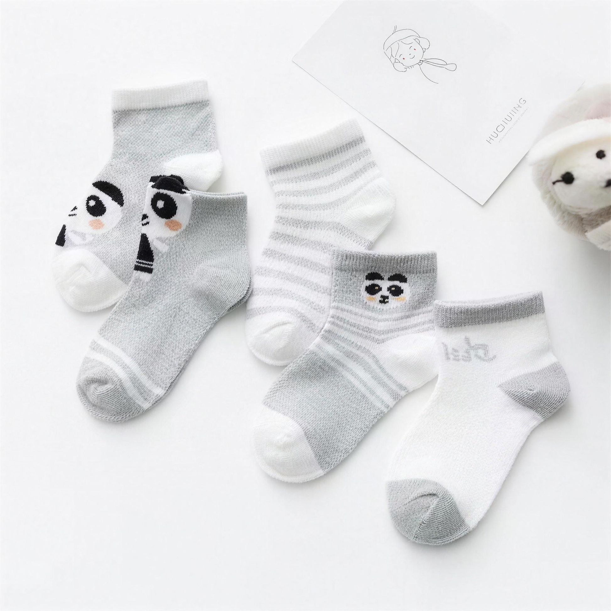 Grayscale Panda Sock Set - lifestyle photo