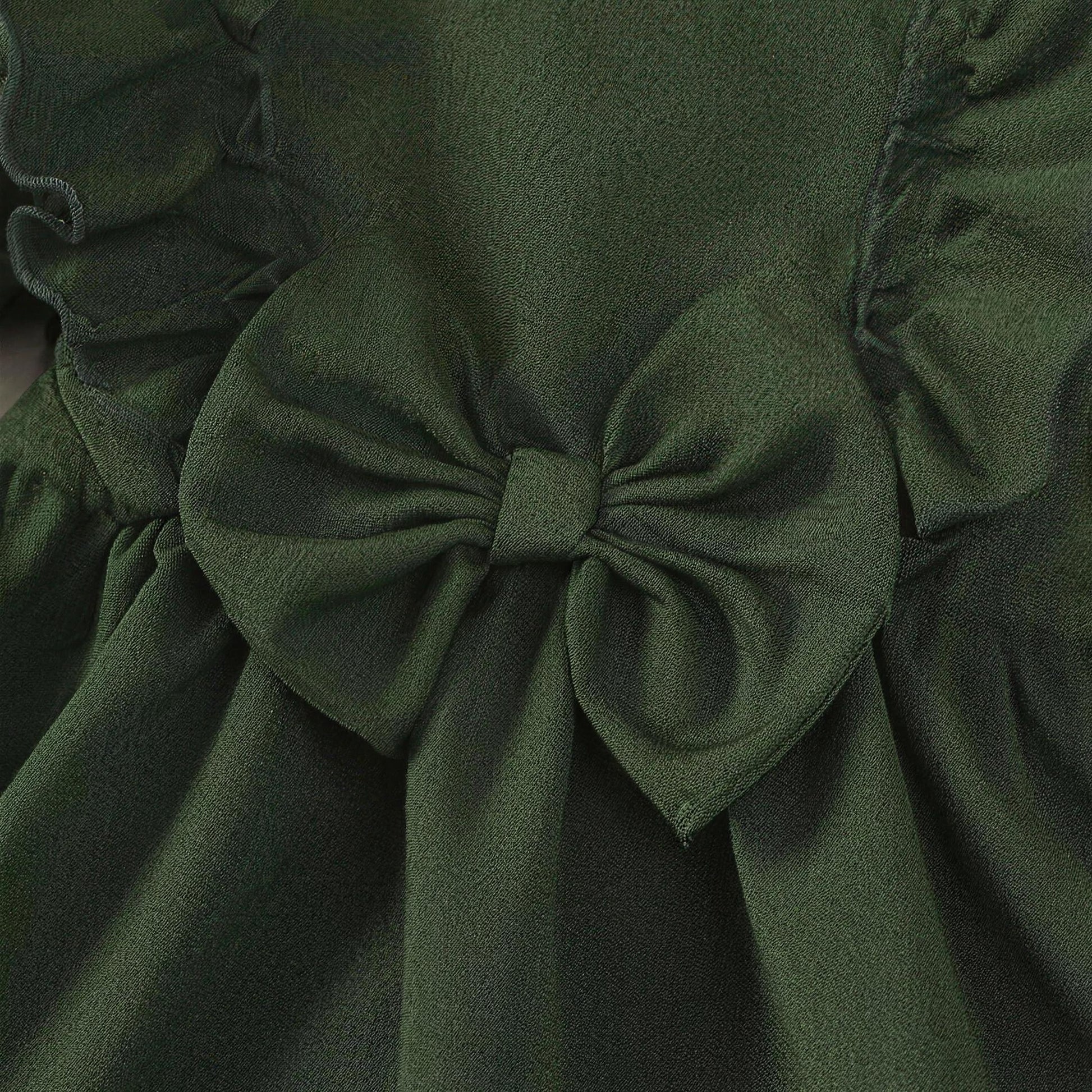 Sage Green Ruffle Bow Dress & Headband - additional photo