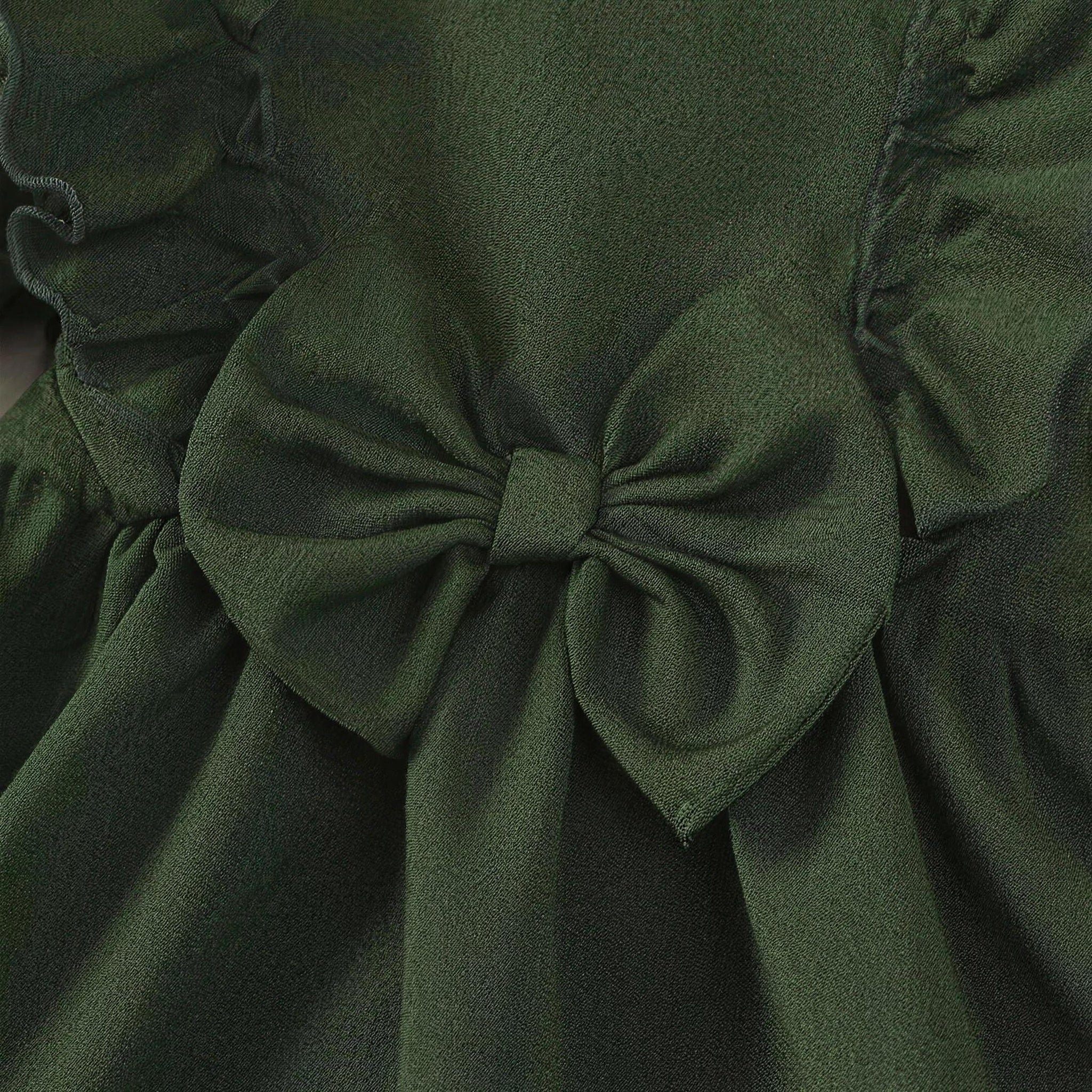 Sage Green Ruffle Bow Dress & Headband - additional photo