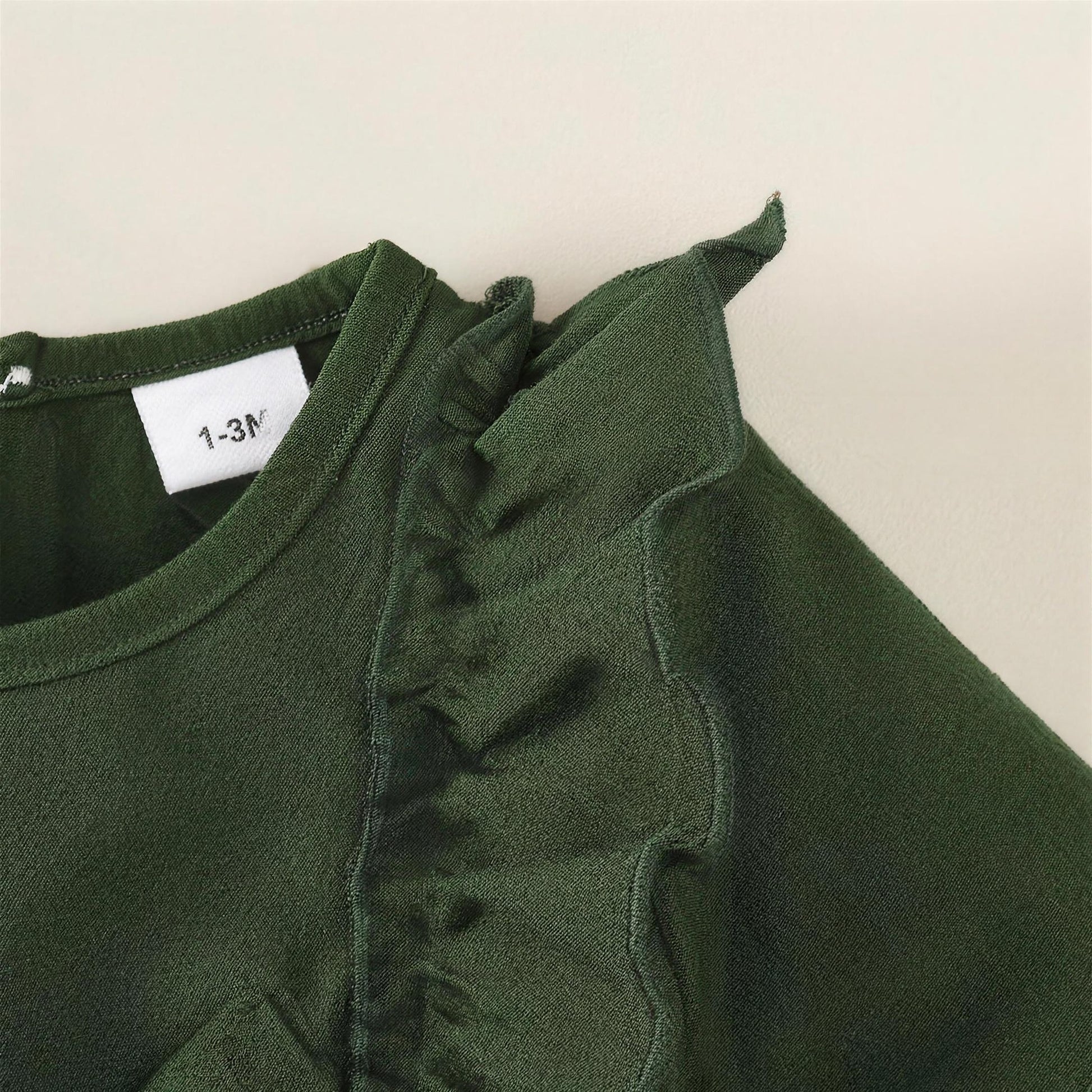 Sage Green Ruffle Bow Dress & Headband - additional photo