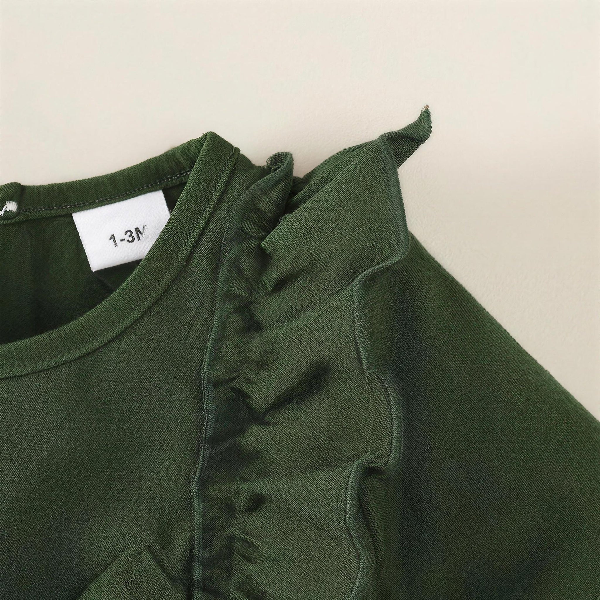Sage Green Ruffle Bow Dress & Headband - additional photo