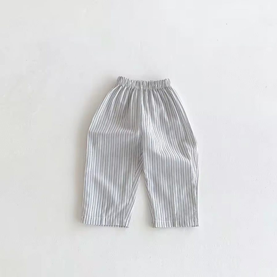 Grey Stripe Summer Pants