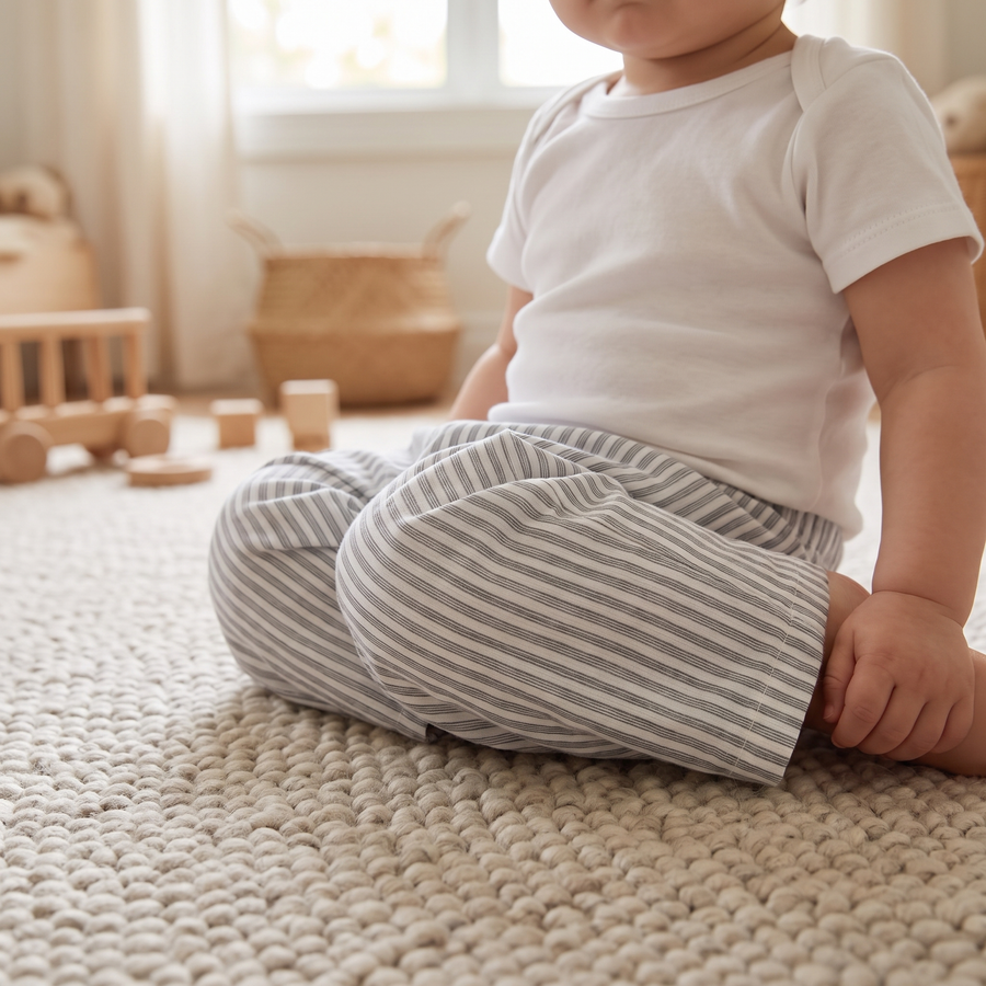 Grey Stripe Summer Pants