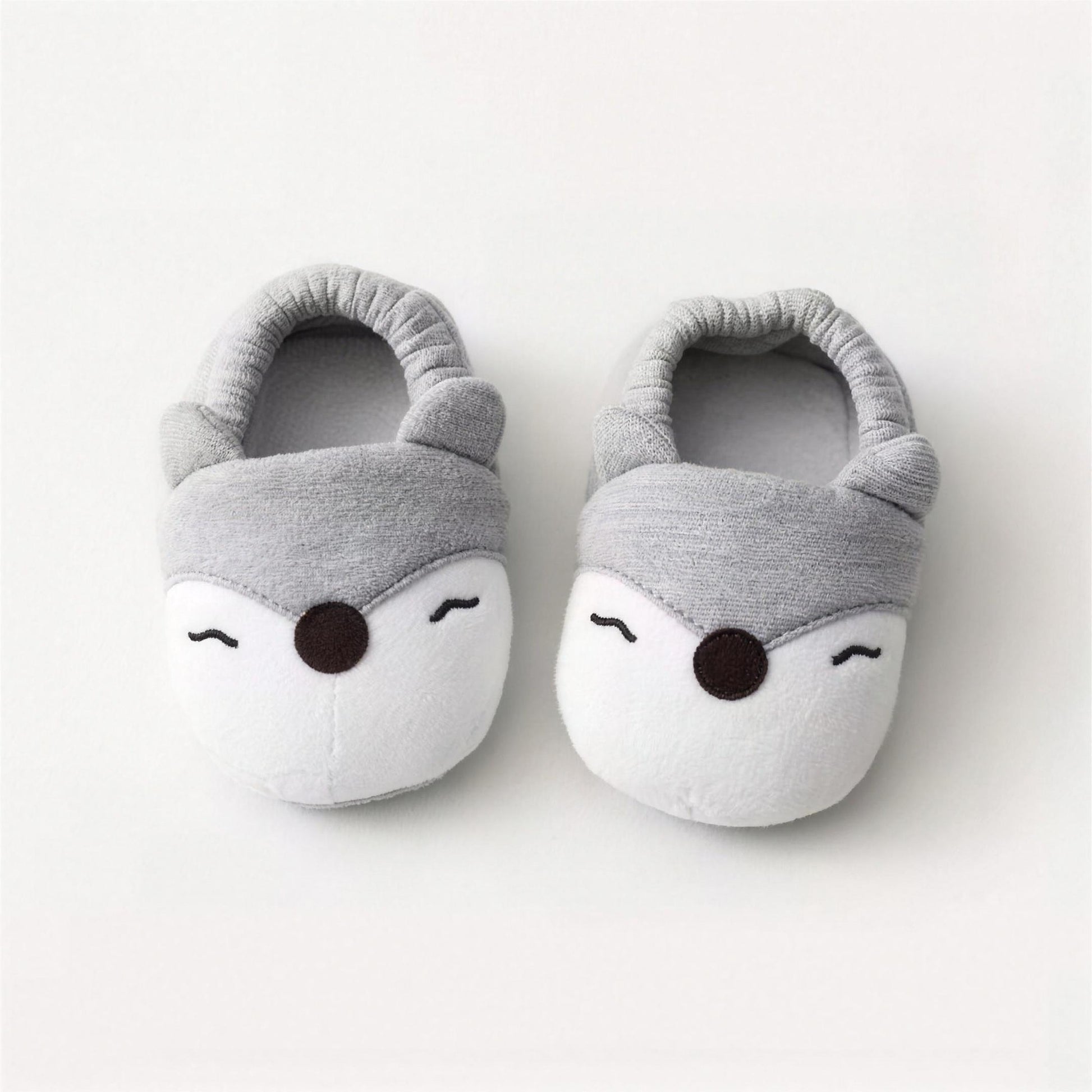 Sleepy Animal Booties - Grey Fox