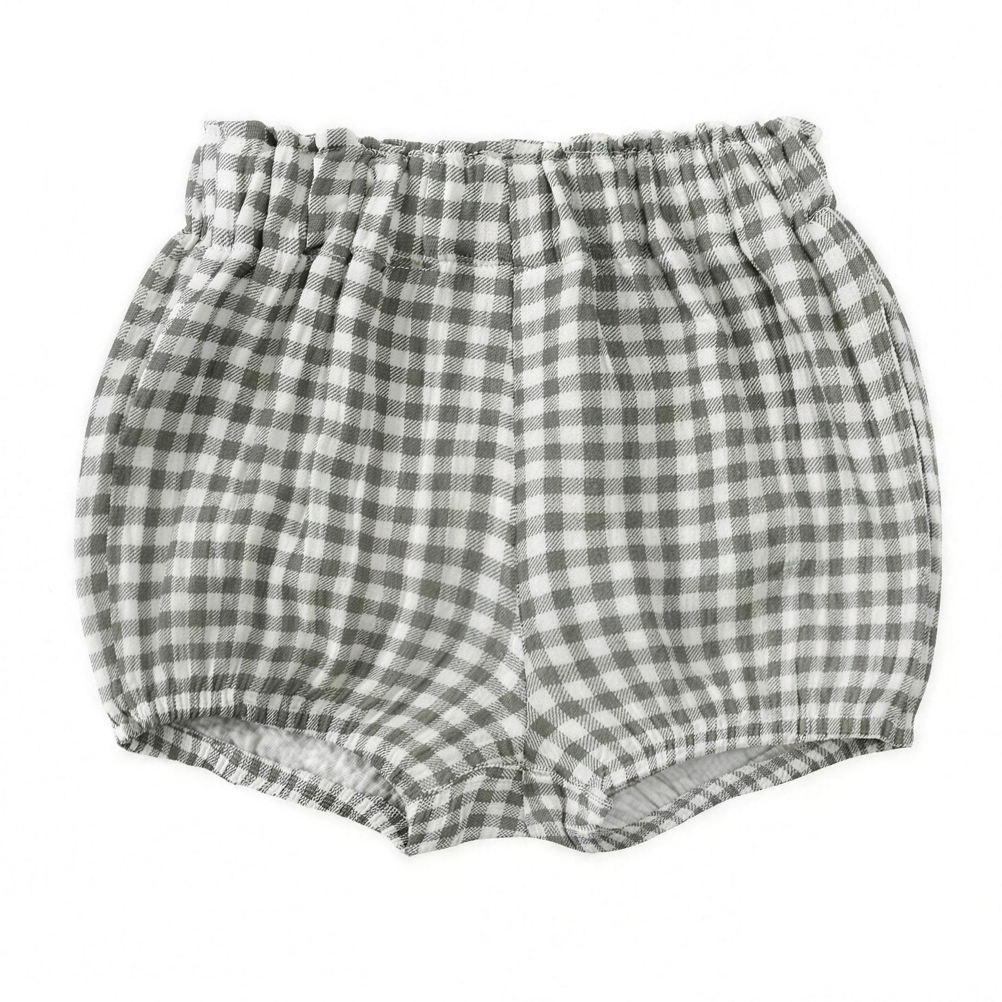 Grey Gingham Bloomer Shorts, professional studio photo