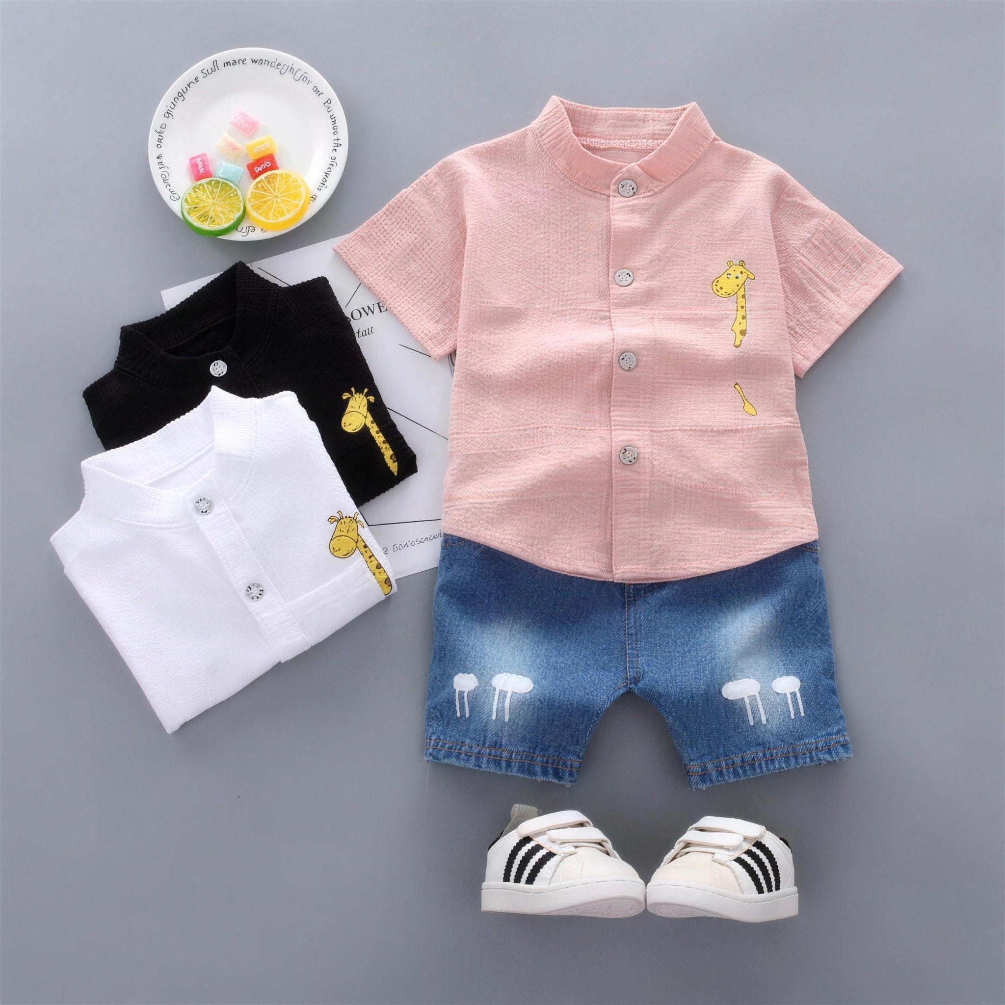 Little Giraffe Outfit Set - full set shown together