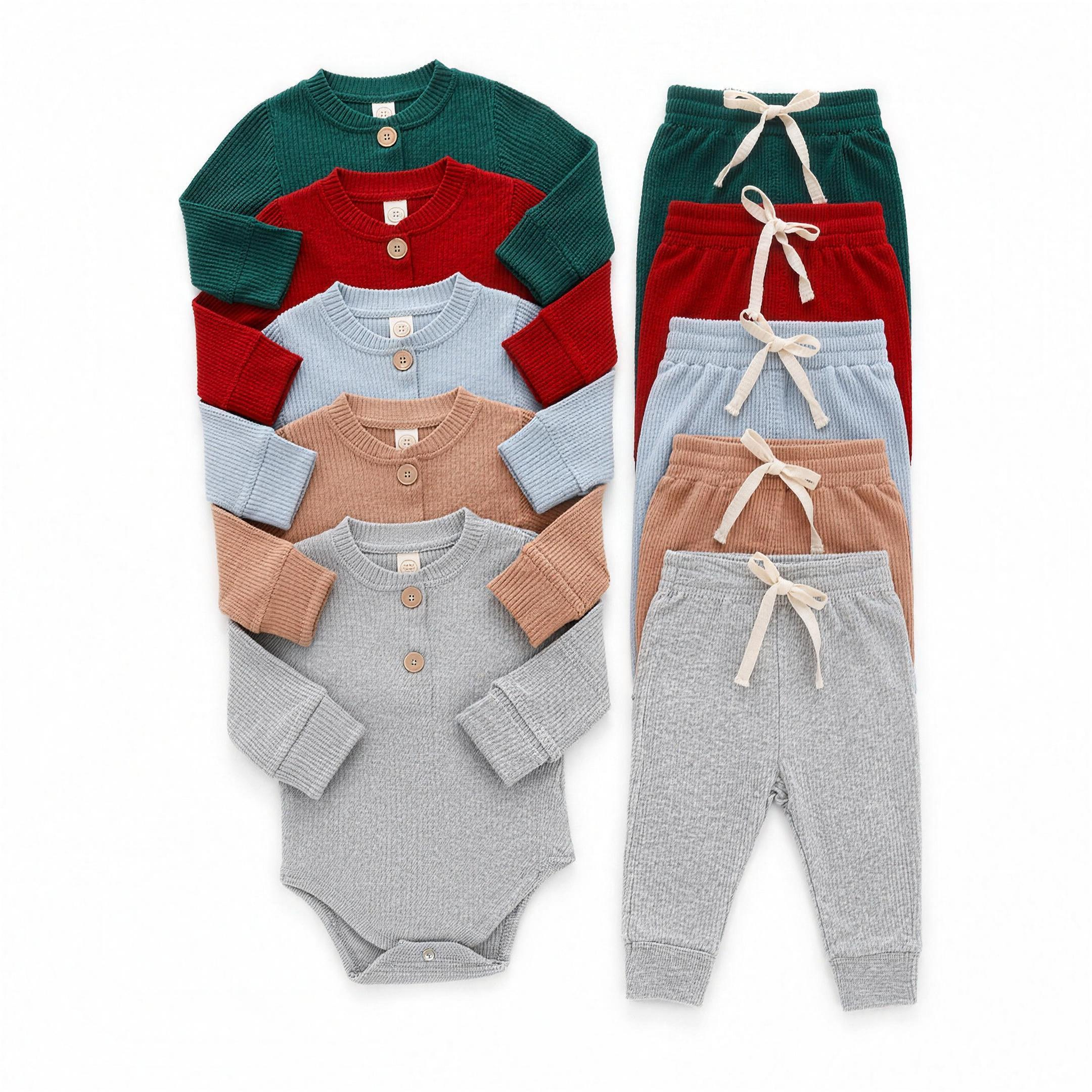 Ribbed Henley Outfit Set - color group photo