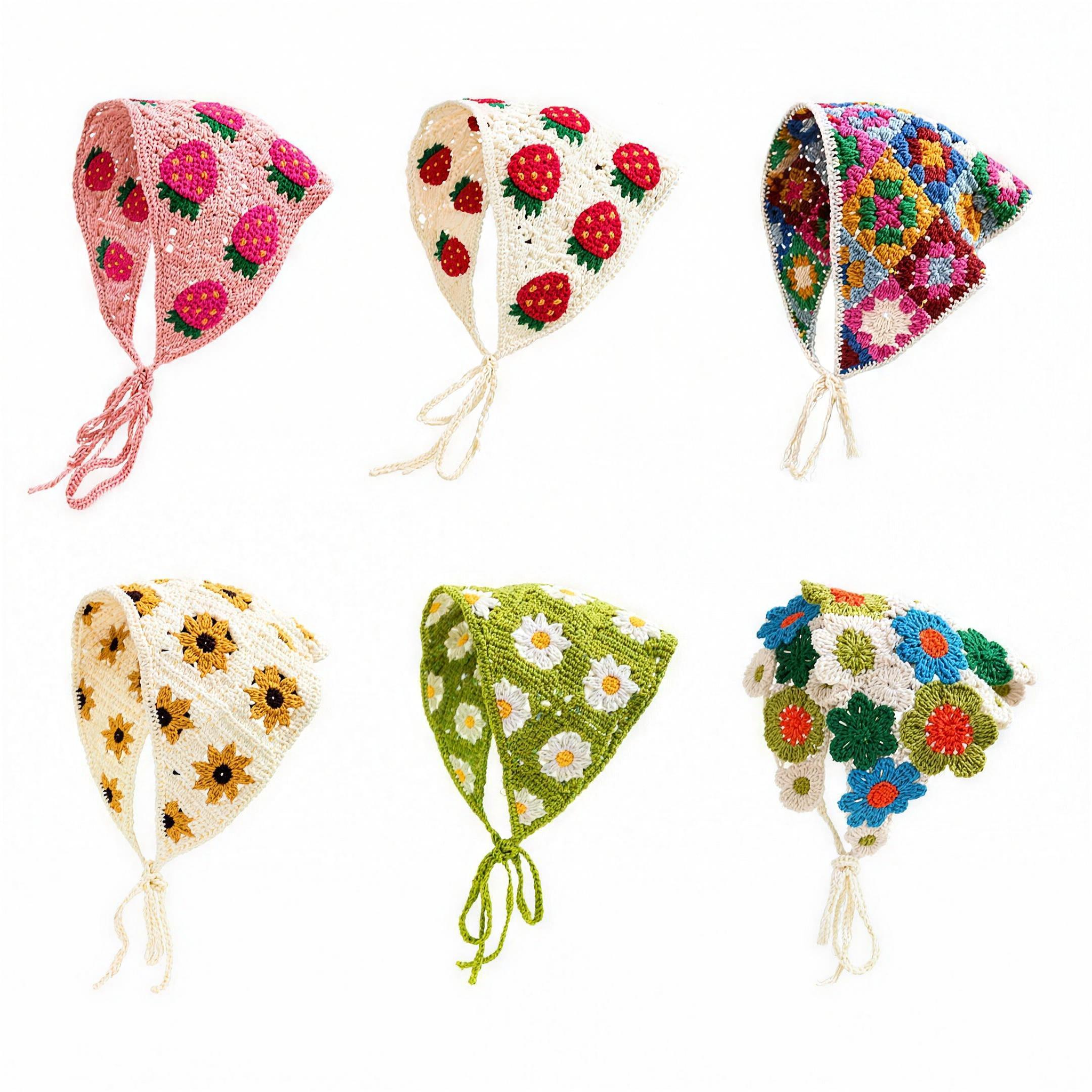 Crochet Strawberry Daisy Bonnet - all colors available