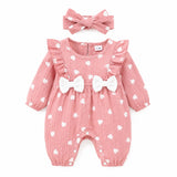Ruffle Bow Print Romper