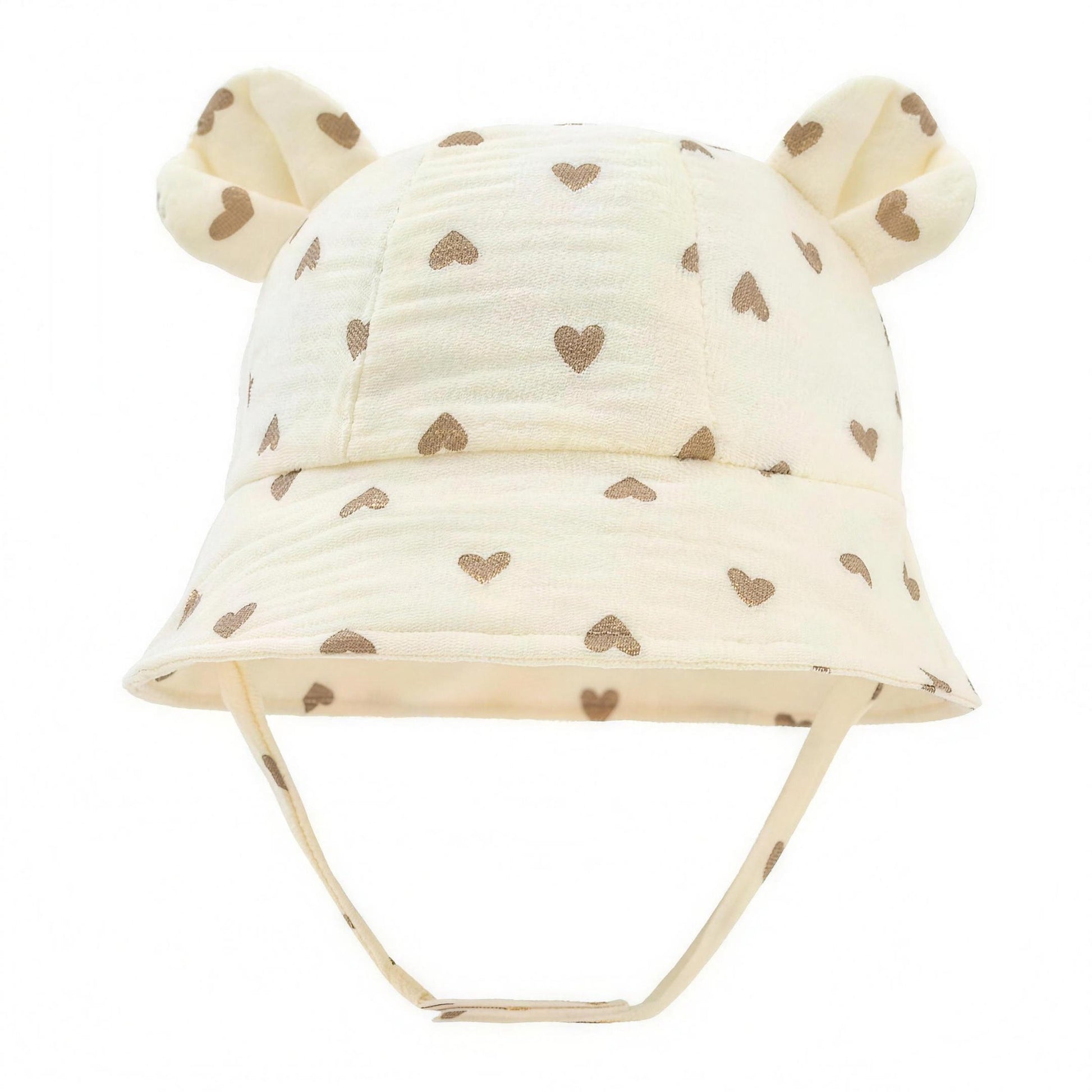 Bear Ear Bucket Hat - Heart Print