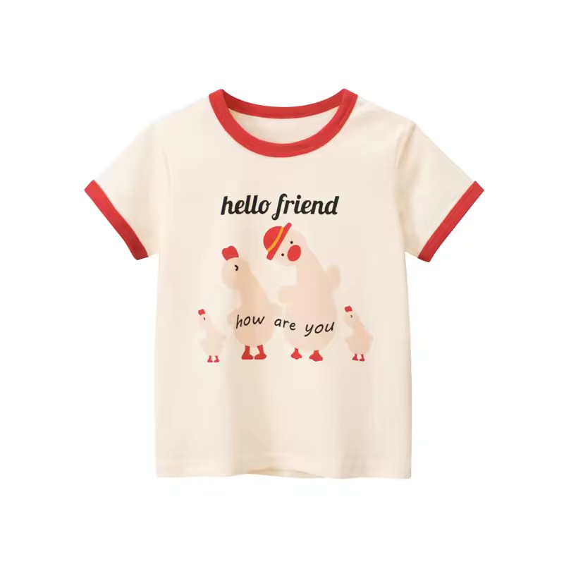 Hello Friend Tee, girls baby and toddler t-shirt, professional product photo on white background