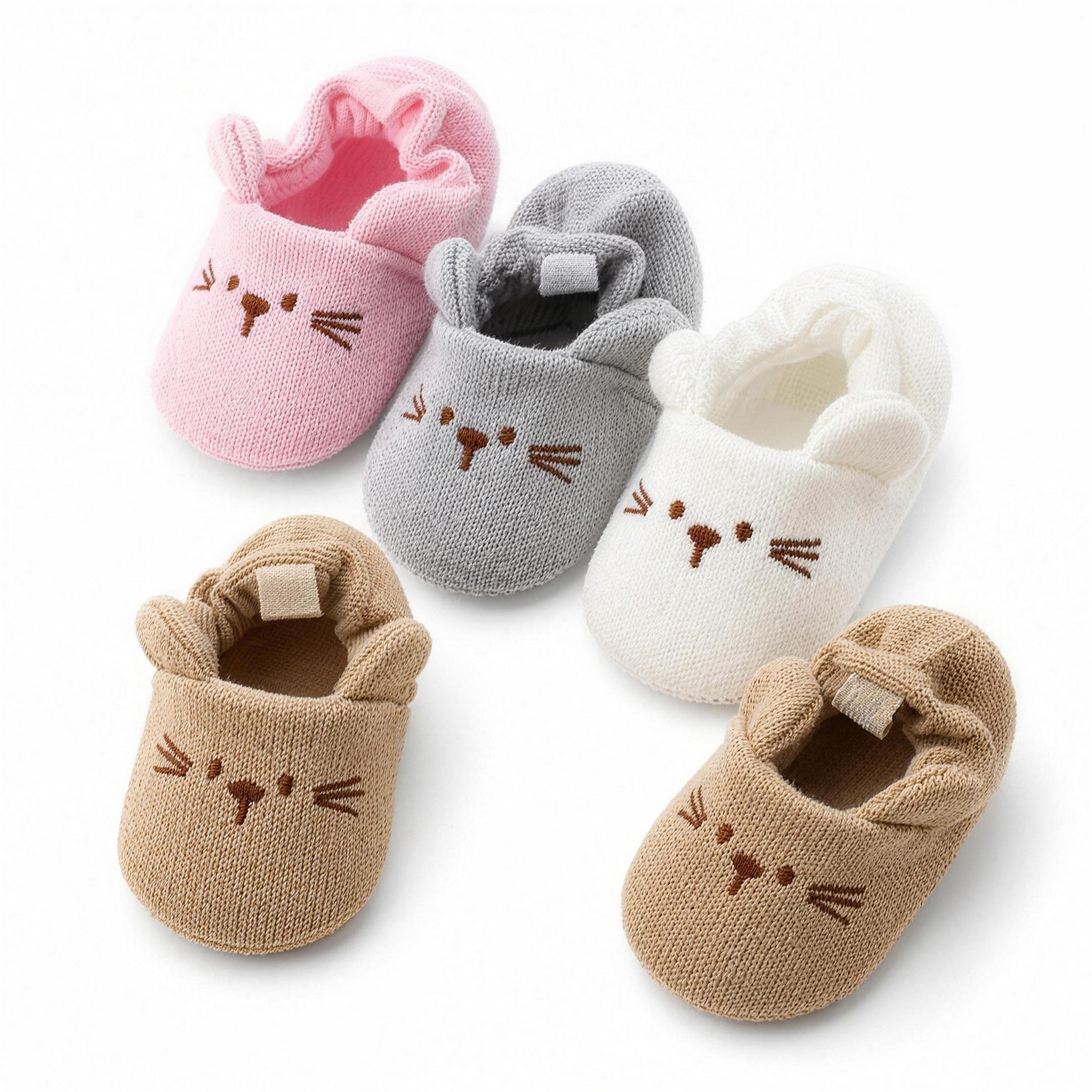 Kitty Ear Knit Booties - all colors, professional studio photo