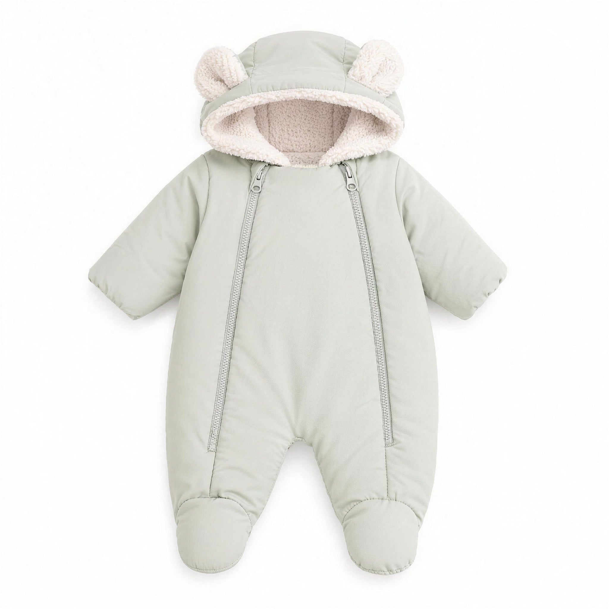 Sage Bear Snowsuit - professional product photo on white background