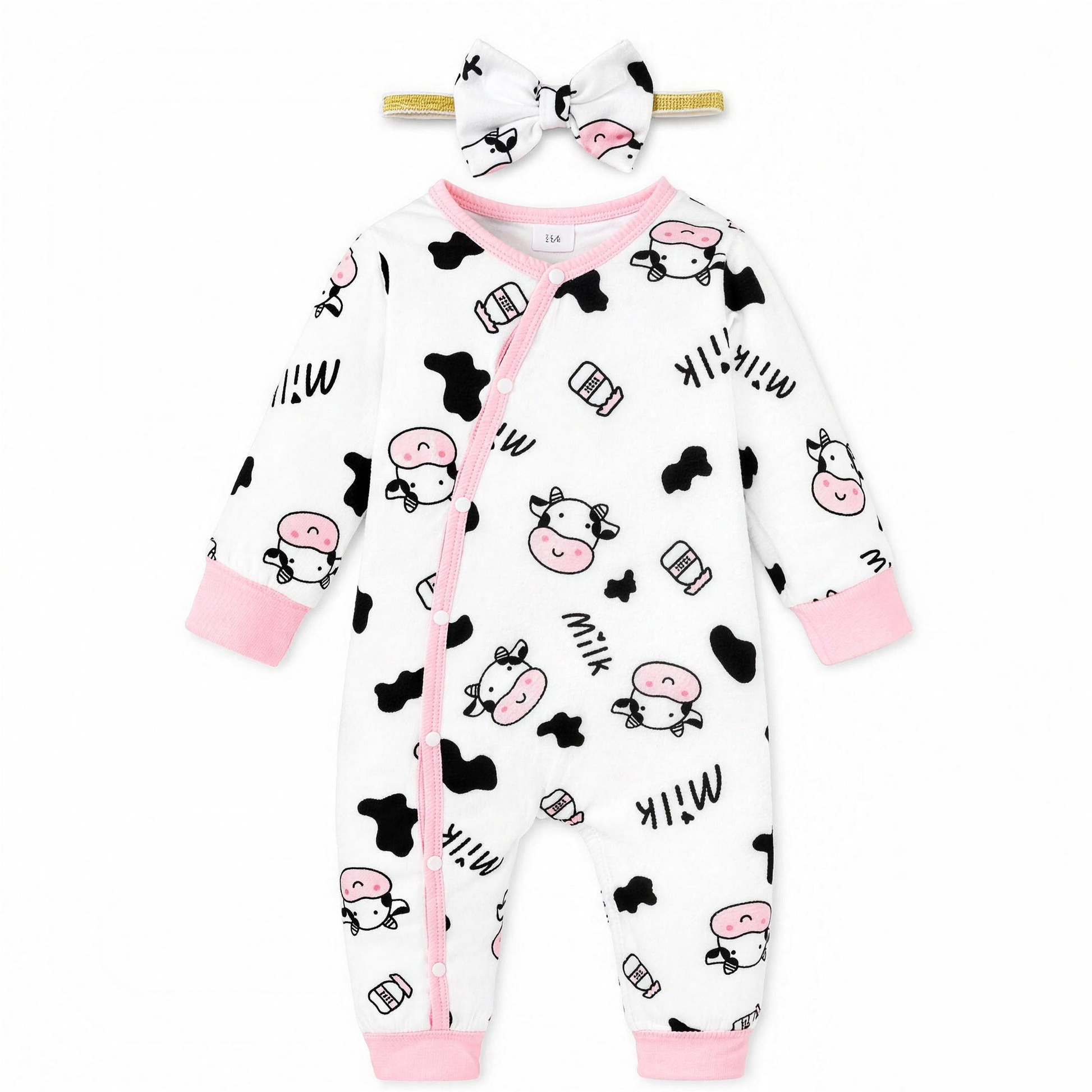 Cow Print Bow Romper - hero