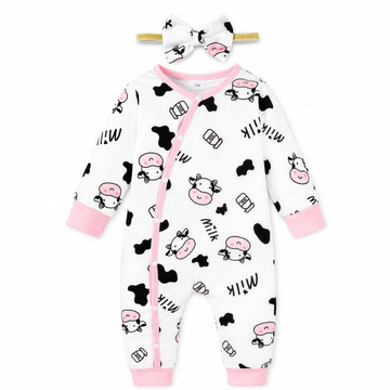 Cow Print Bow Romper - hero