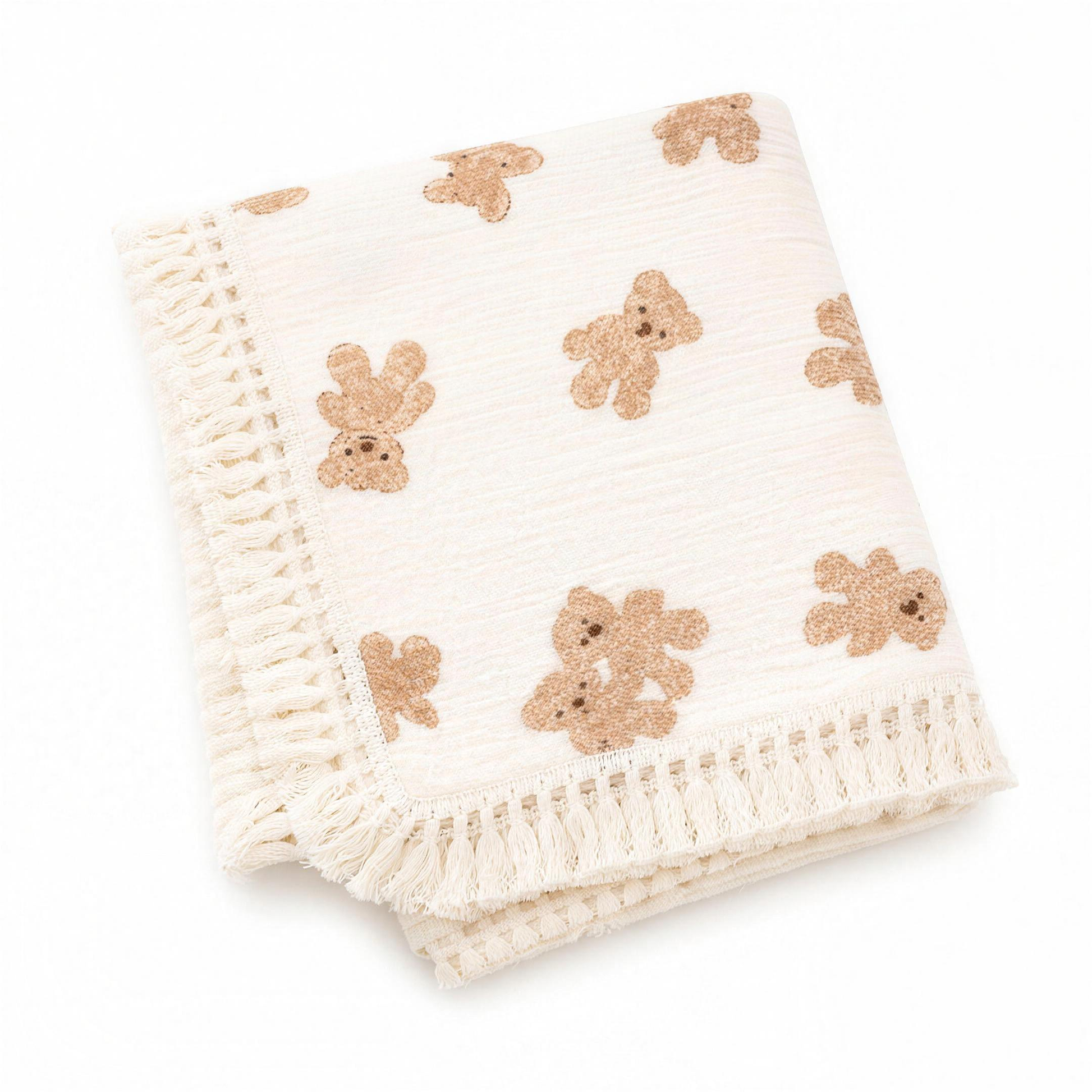 Bear Print Muslin Blanket - professional studio photo