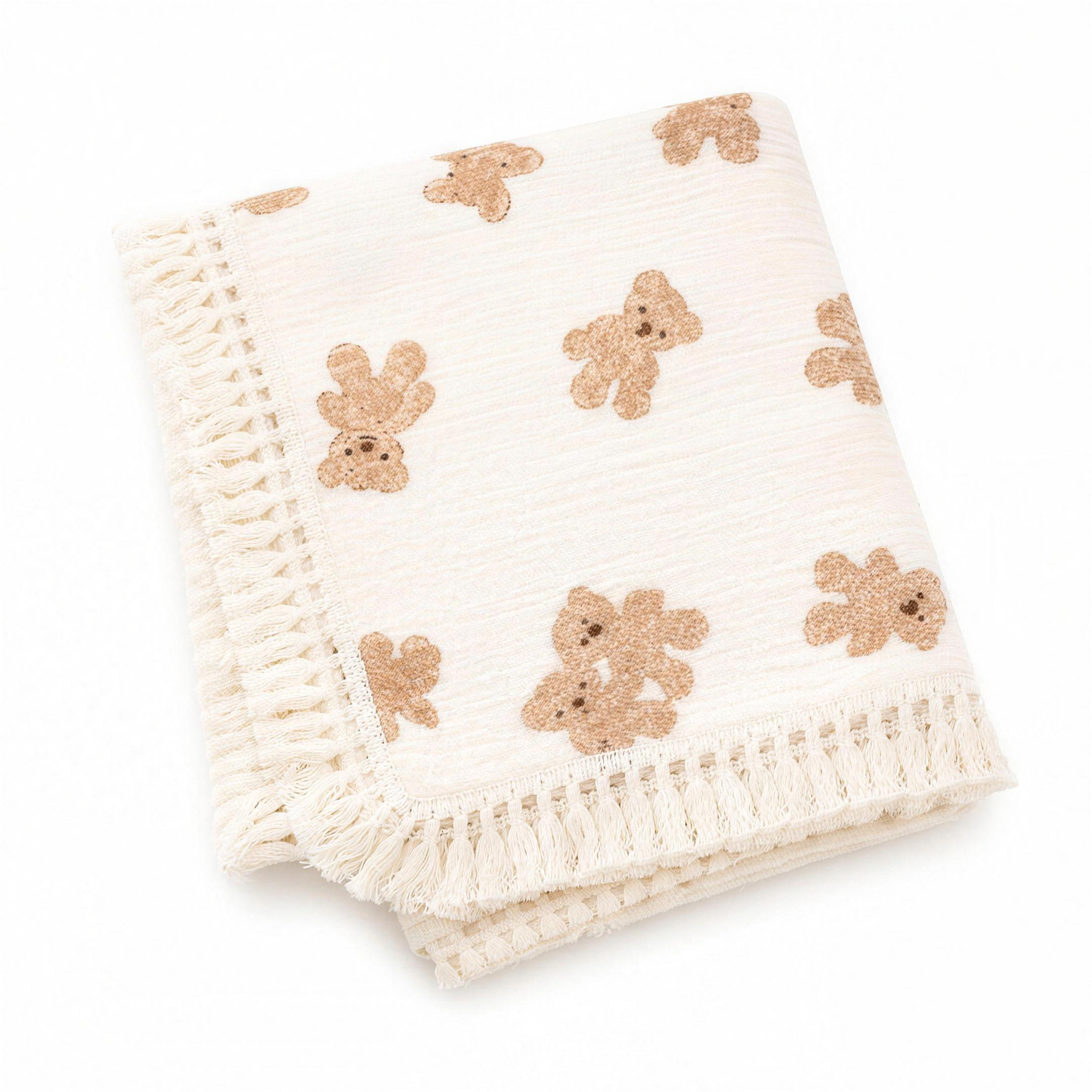 Bear Print Muslin Blanket - professional studio photo
