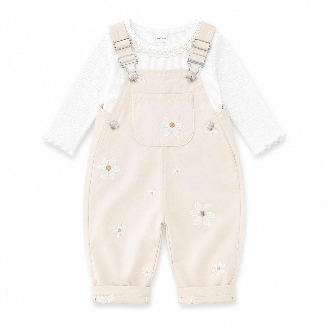 Daisy Embroidered Overalls - all colors, professional studio photo