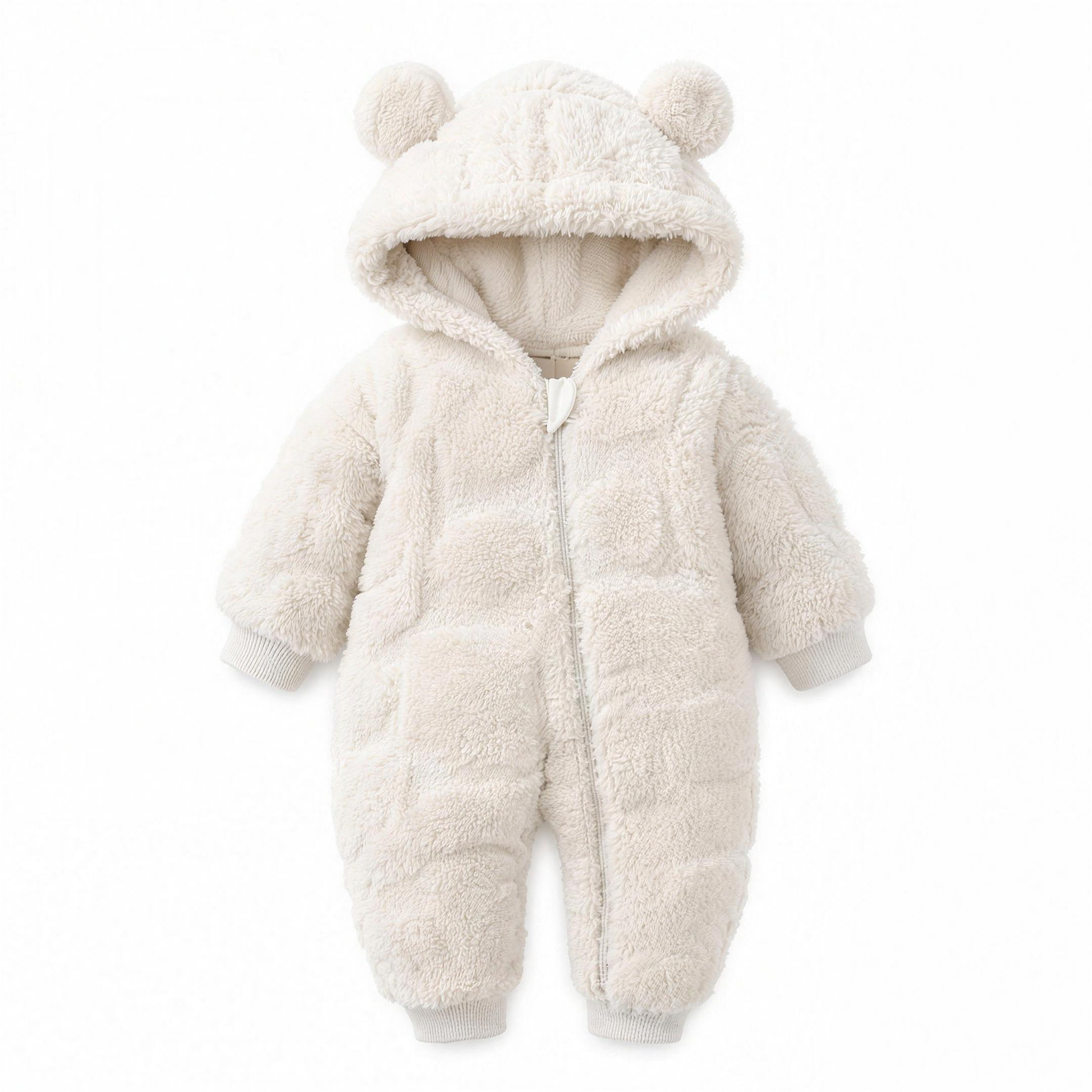 Sherpa Bear Snowsuit - Ivory - professional studio photo