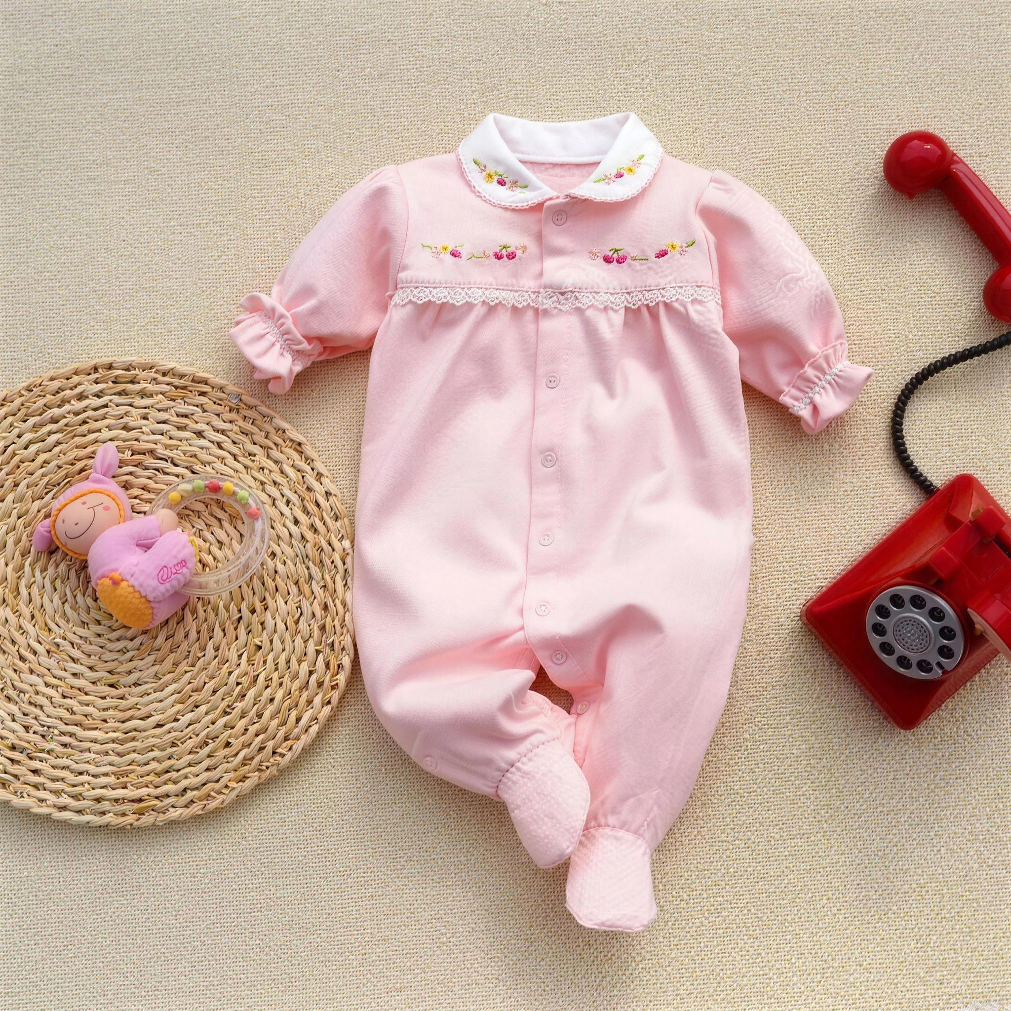 Lace Collar Embroidered Footie - lifestyle