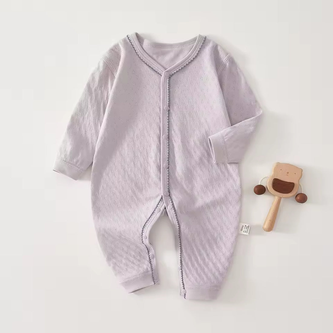 Lavender Pointelle Onesie - front