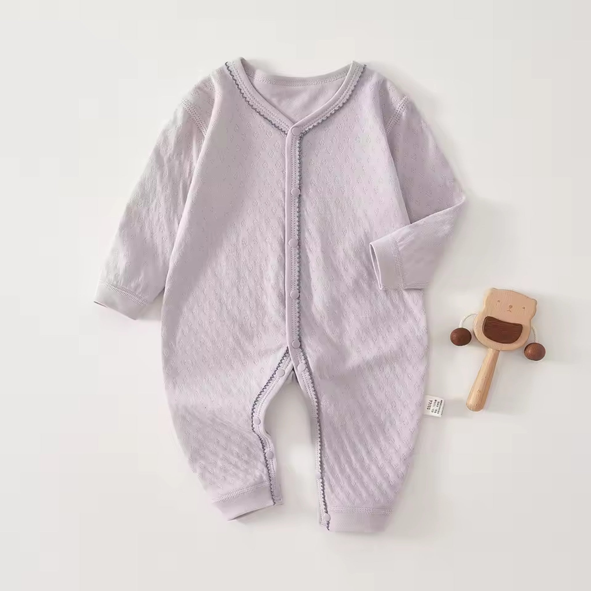 Lavender Pointelle Onesie - front