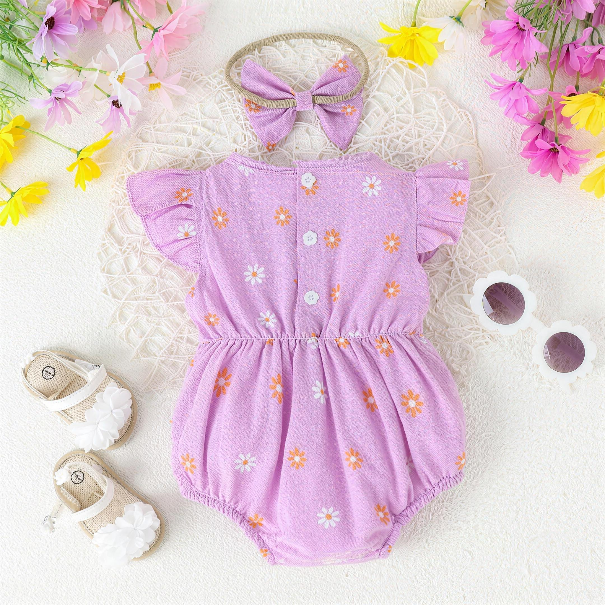 Daisy Flutter Romper Set - Lavender lifestyle photo