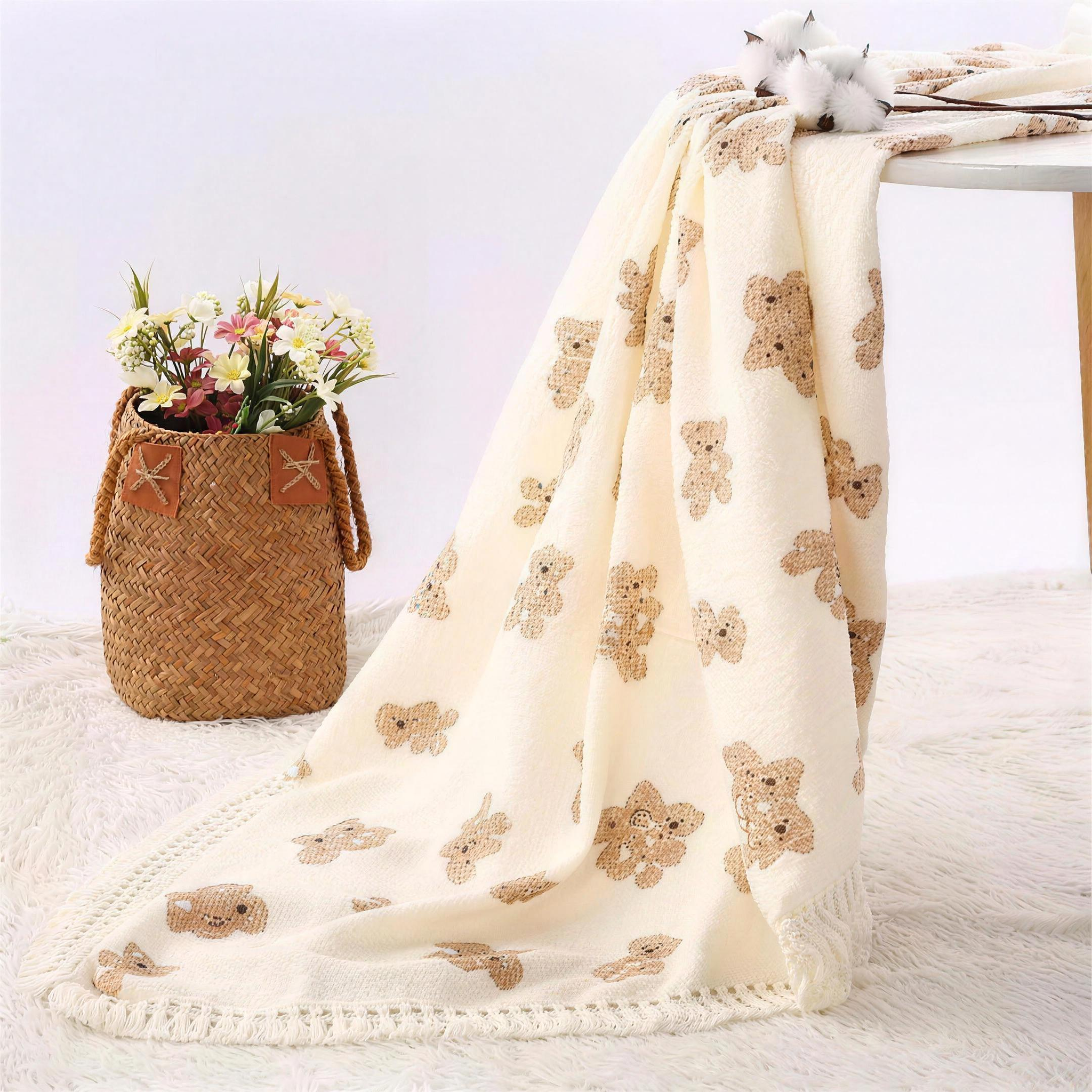 Bear Print Muslin Blanket - additional photo