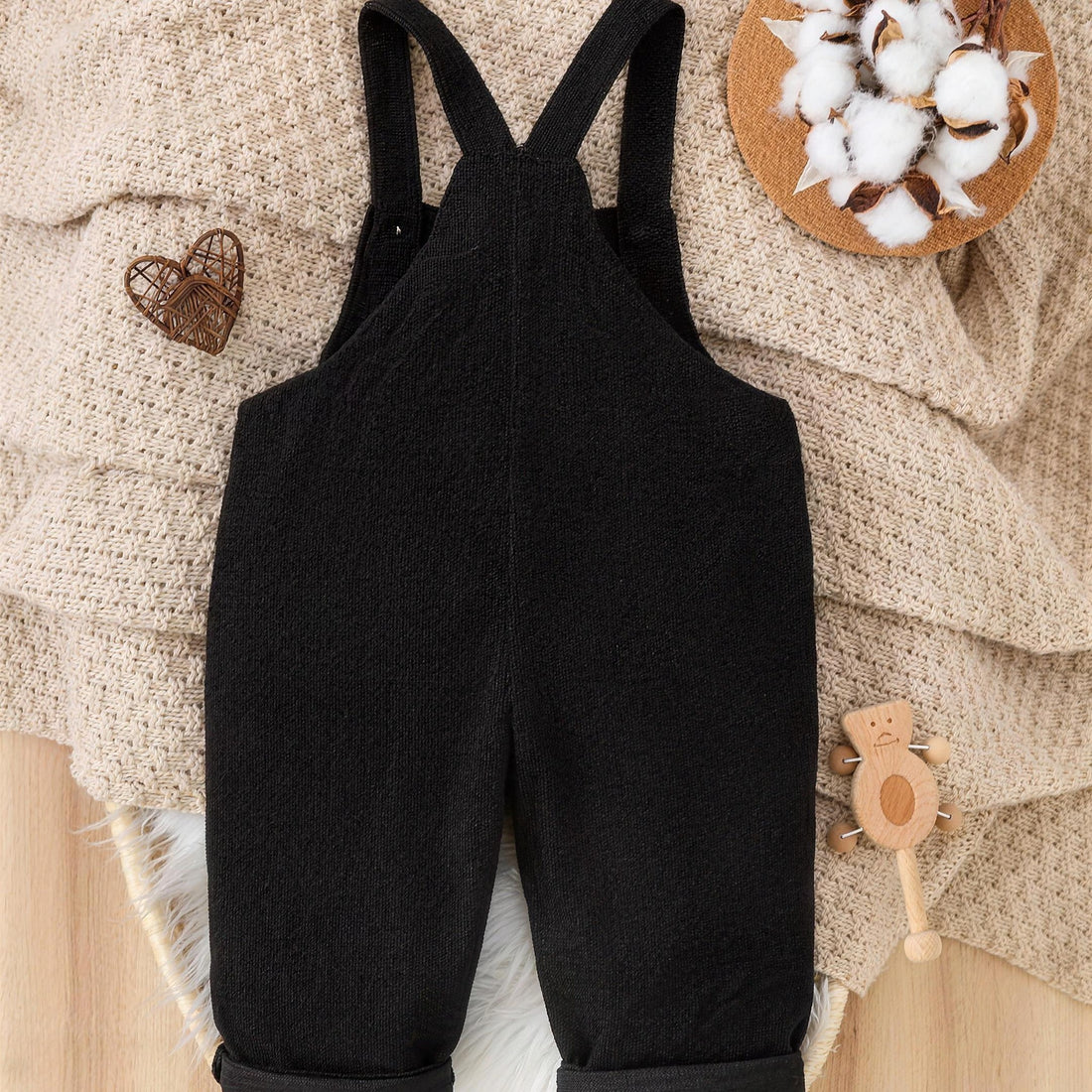 Bear Patch Overalls - professional studio photo