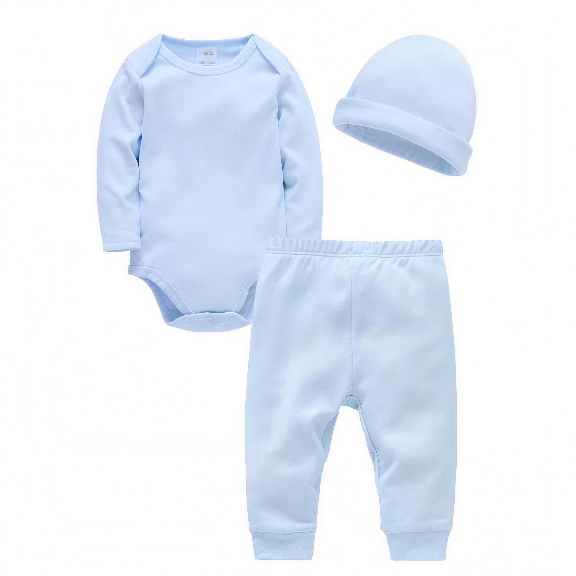 Solid Bodysuit Pants Set - Light Blue - professional studio photo