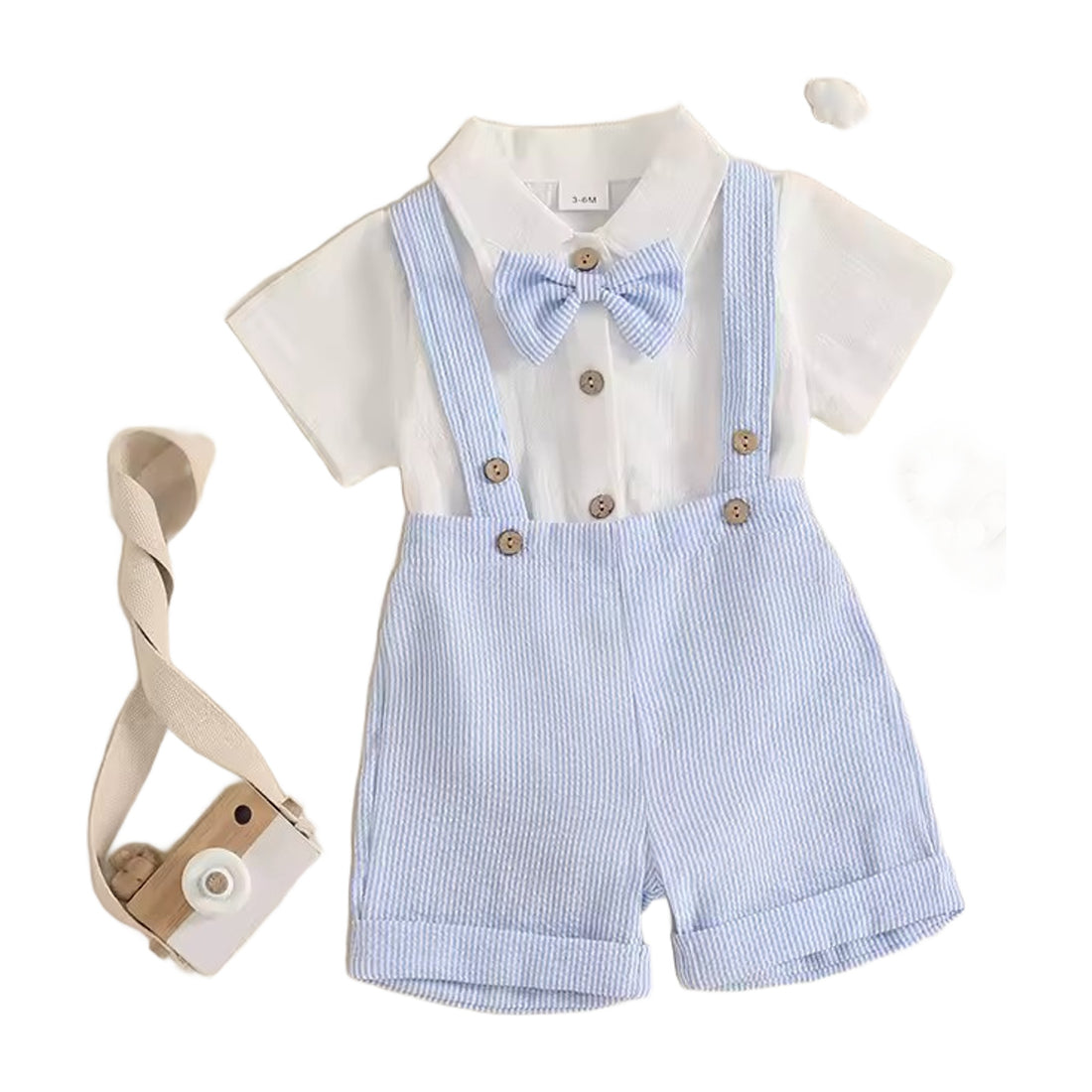 Little Gentleman Outfit Set in Blue - baby and toddler gentleman outfit, professional product photo on white background