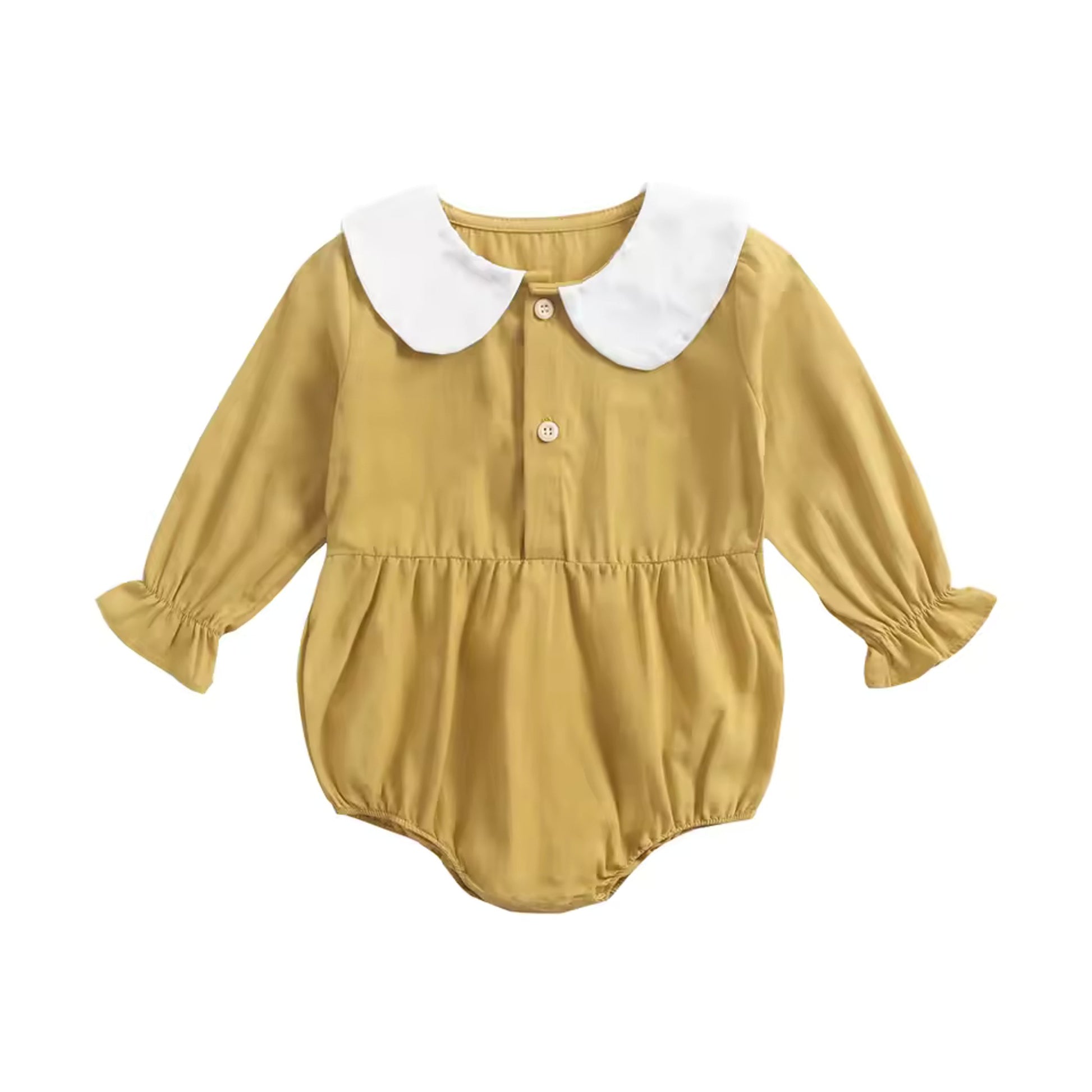 Long Sleeve Collar Bodysuit - Mustard