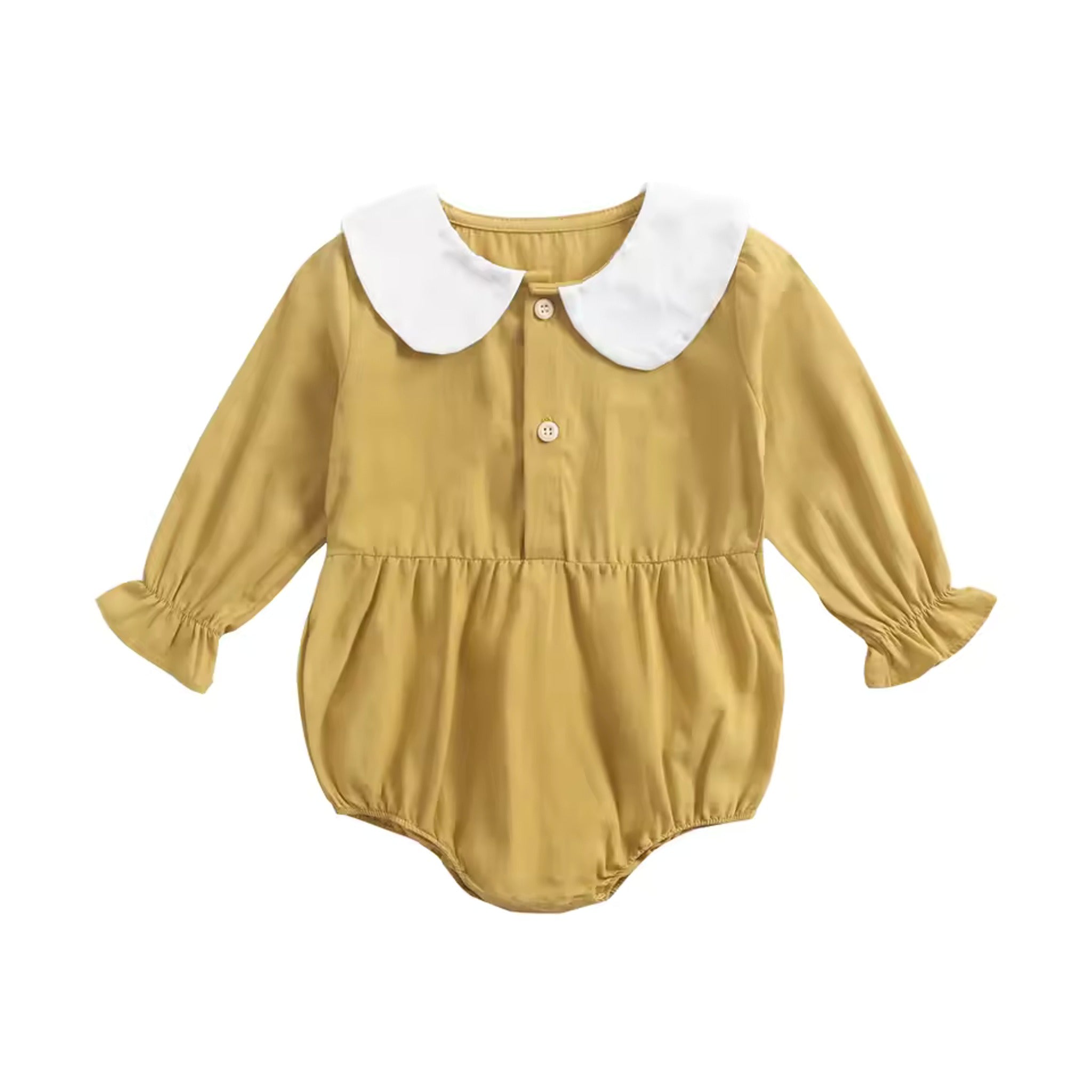 Long Sleeve Collar Bodysuit - Mustard
