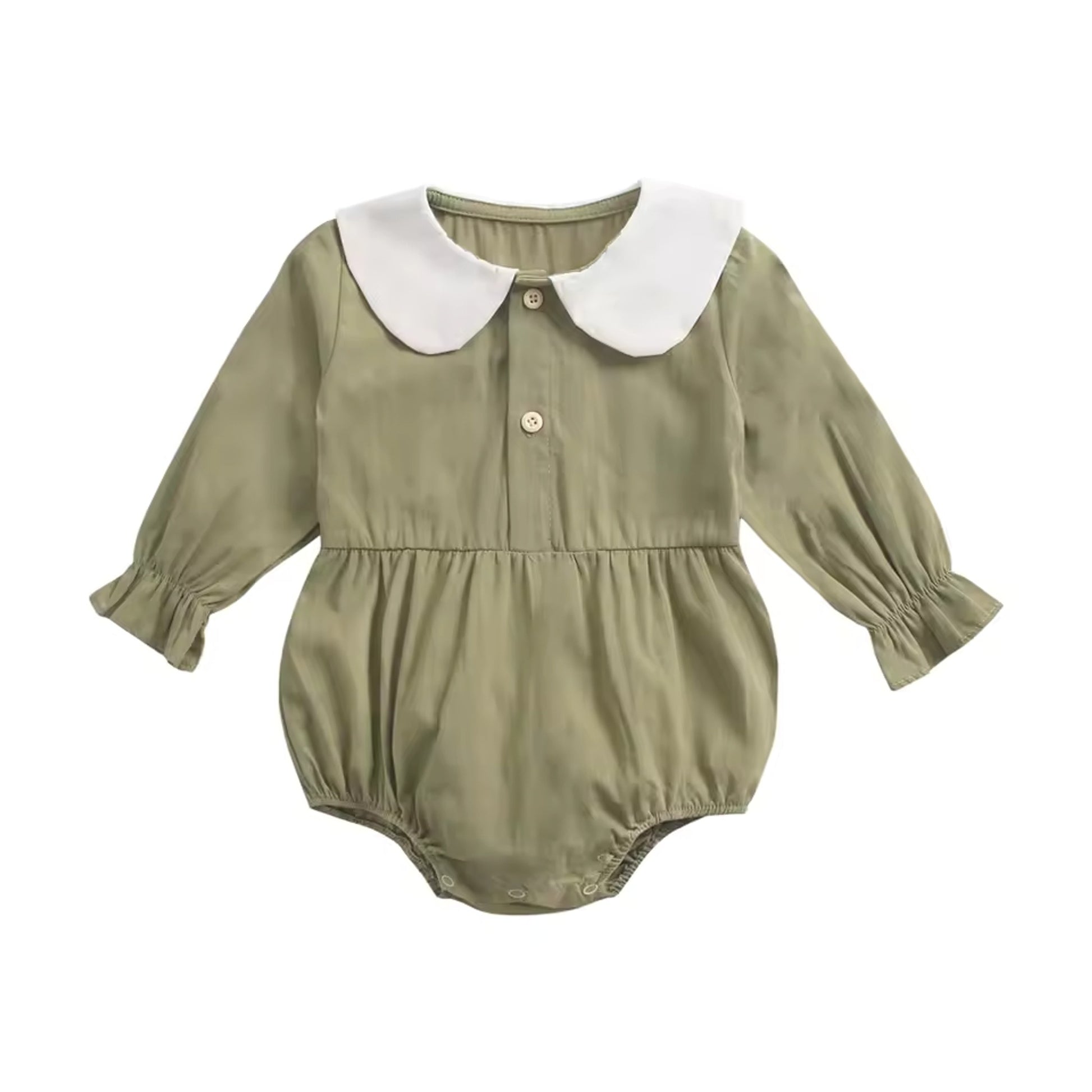 Long Sleeve Collar Bodysuit - Olive