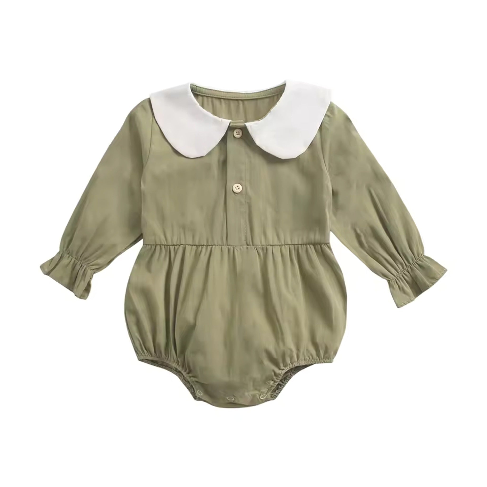 Long Sleeve Collar Bodysuit - Olive