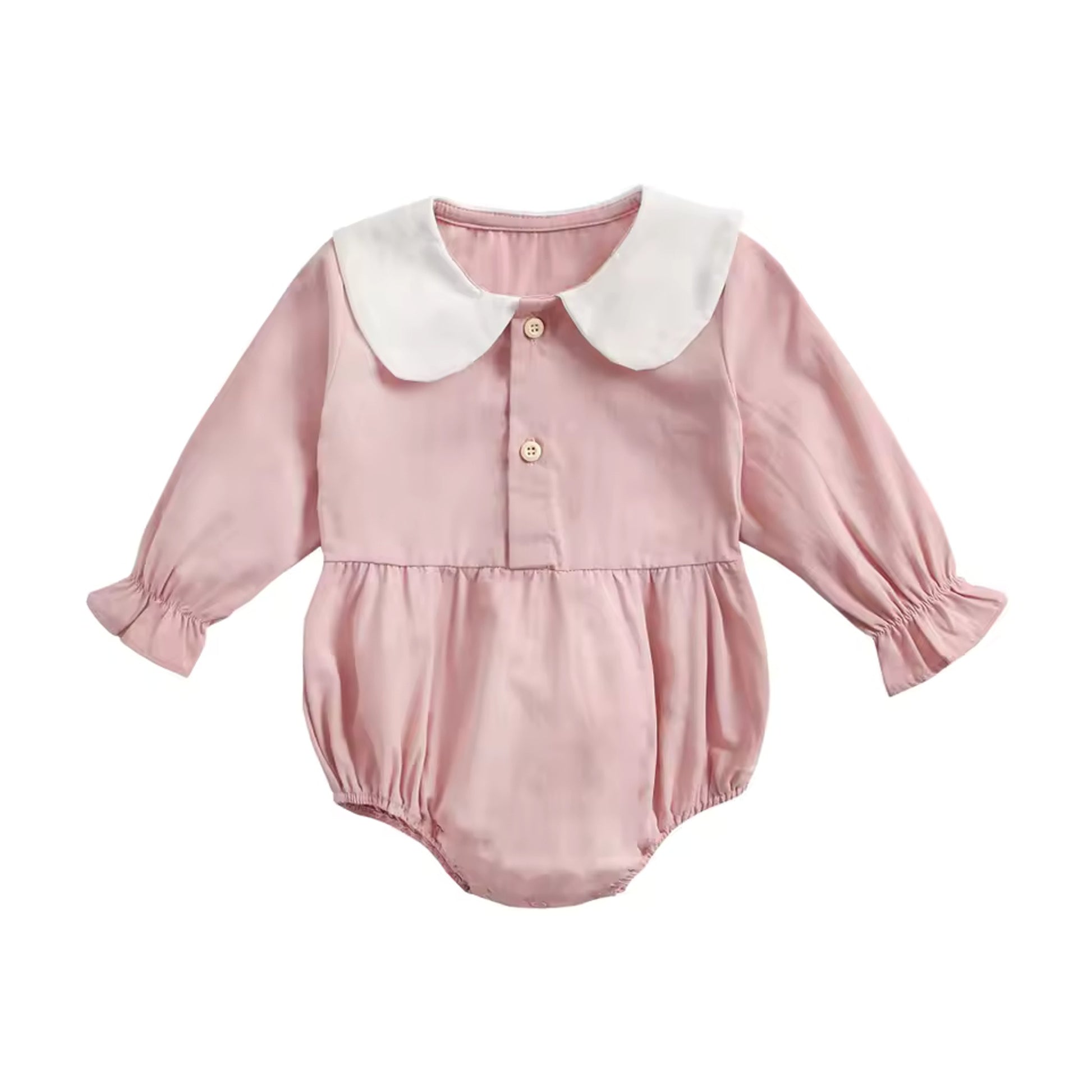 Long Sleeve Collar Bodysuit - Pink