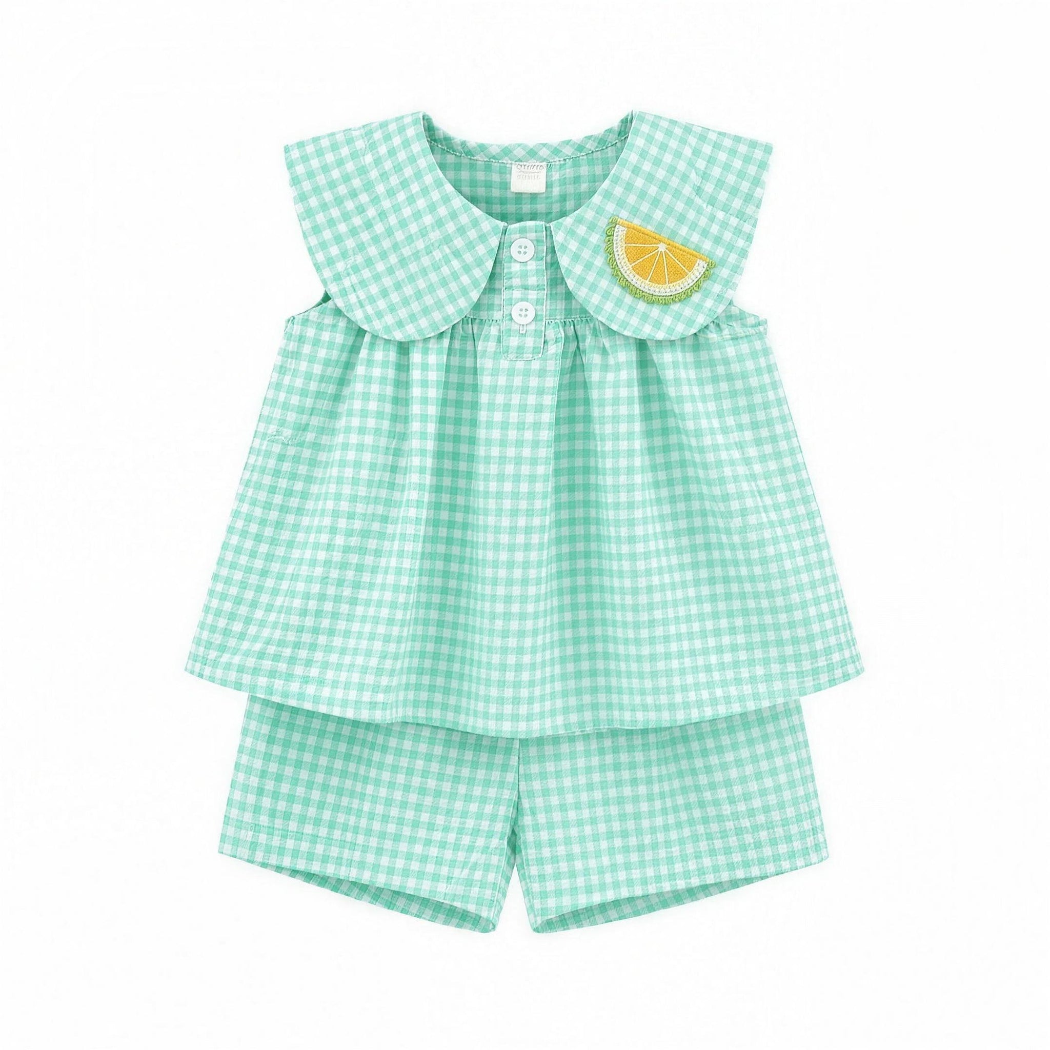 Gingham Fruit Patch Set - Mint