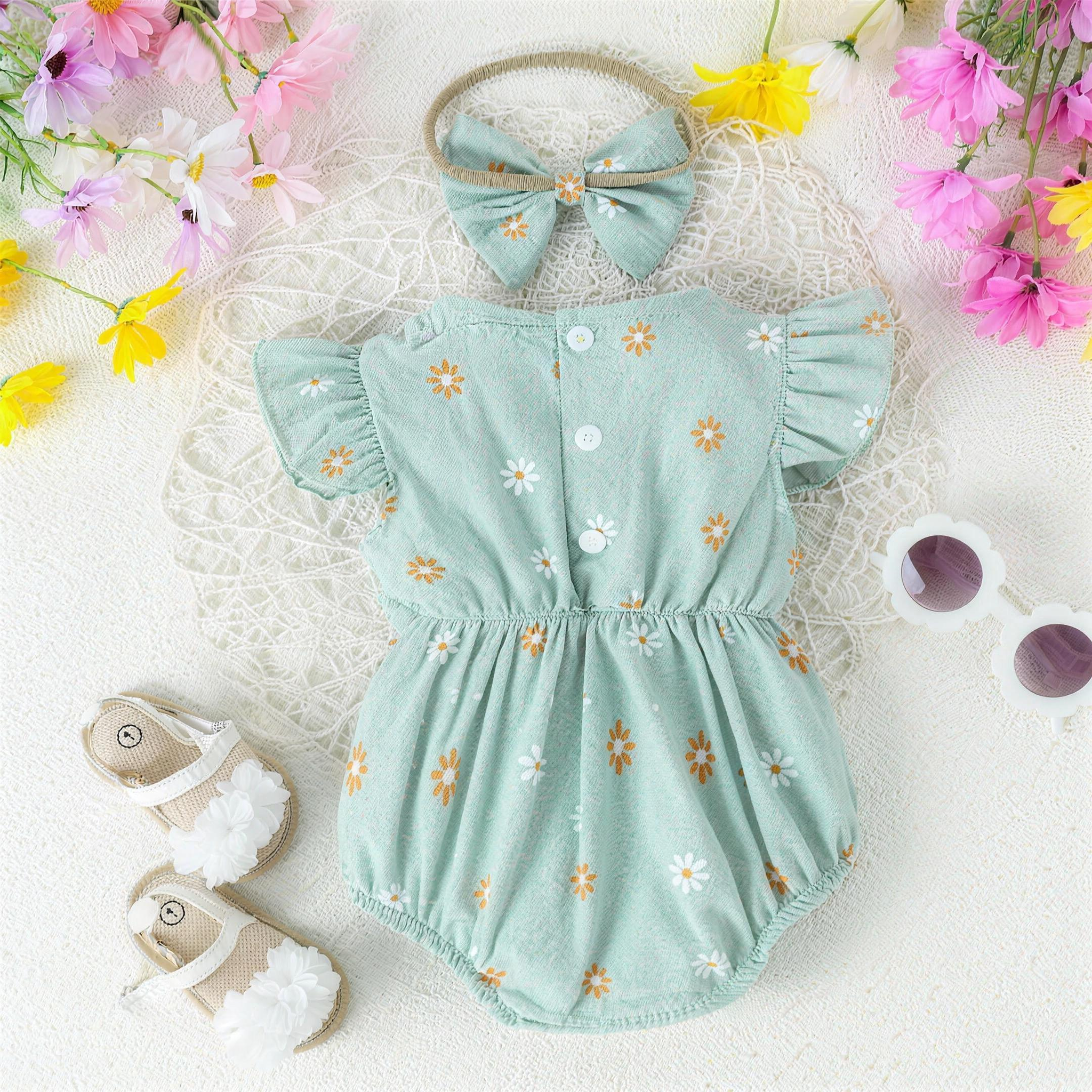 Daisy Flutter Romper Set - Mint lifestyle photo