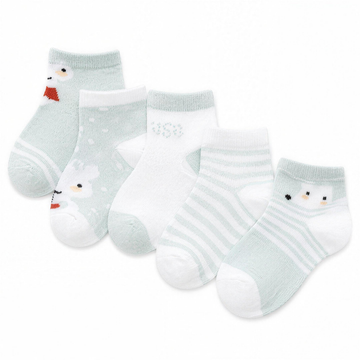 Mint Penguin Sock Set - professional studio photo