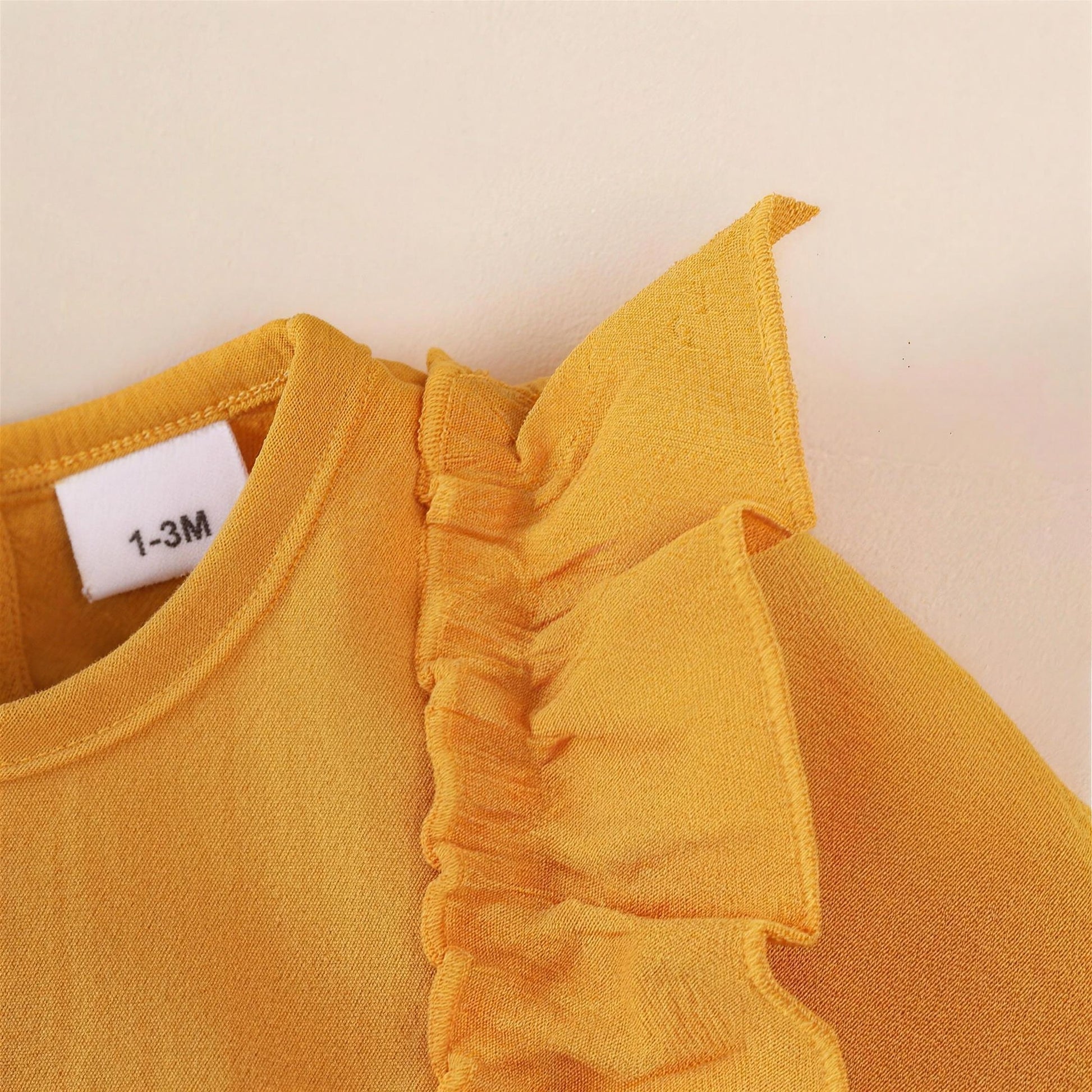 Mustard Ruffle Bow Dress & Headband - additional photo