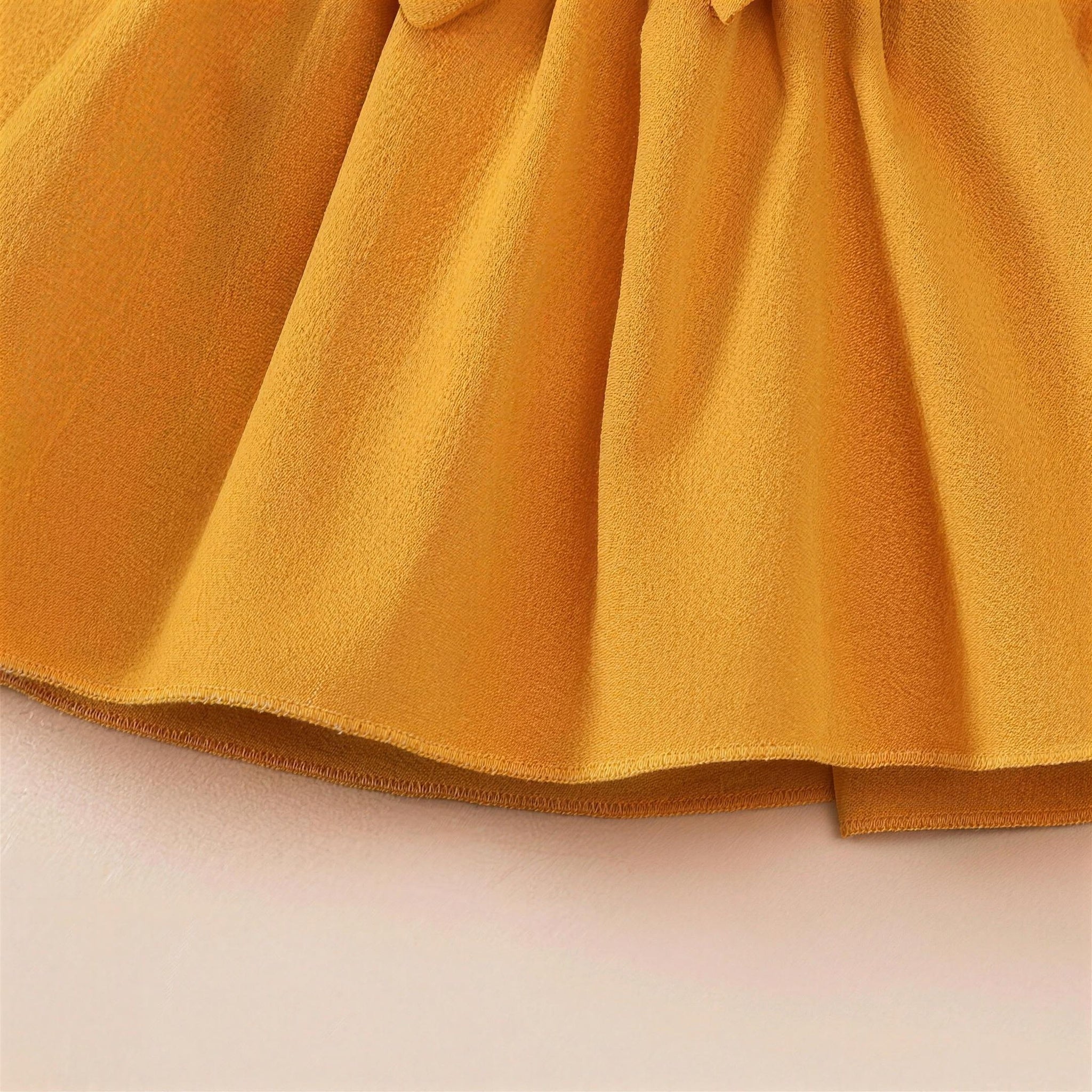 Mustard Ruffle Bow Dress & Headband - additional photo