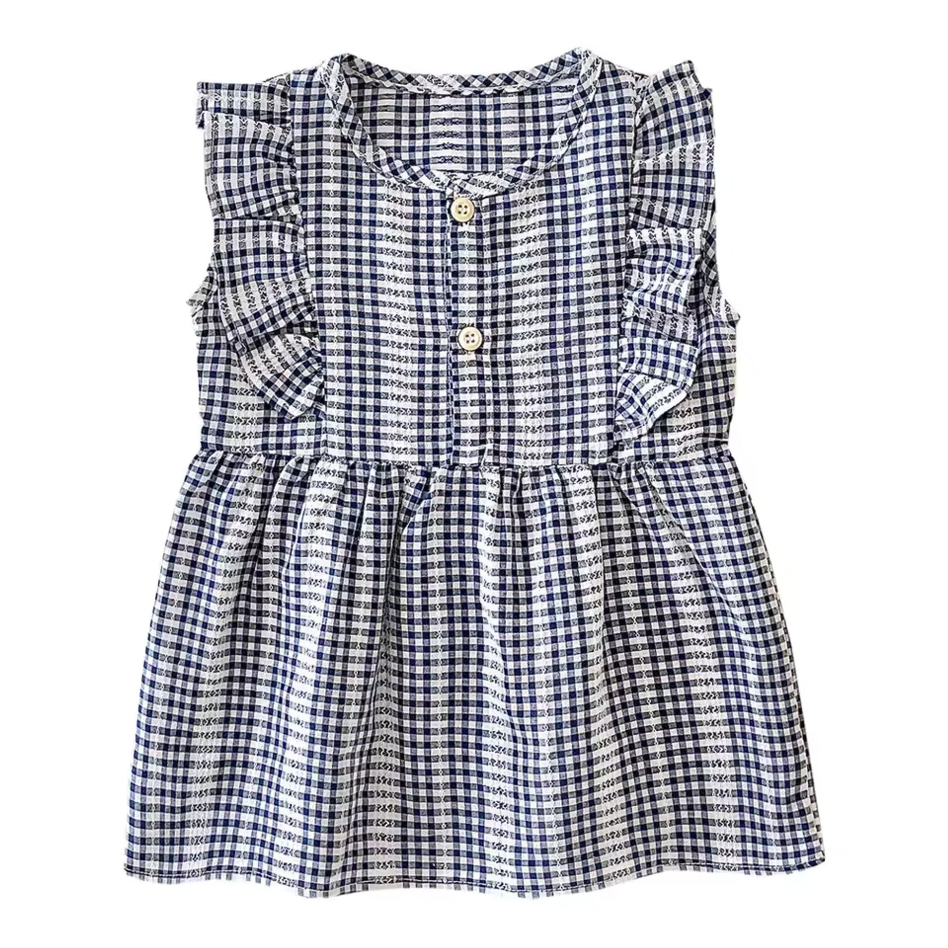 Navy Gingham Dress