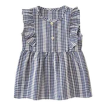 Navy Gingham Dress