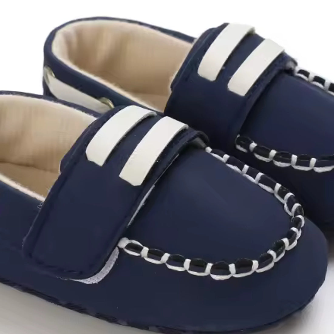 Navy Trim Loafer - baby shoes, professional product photo