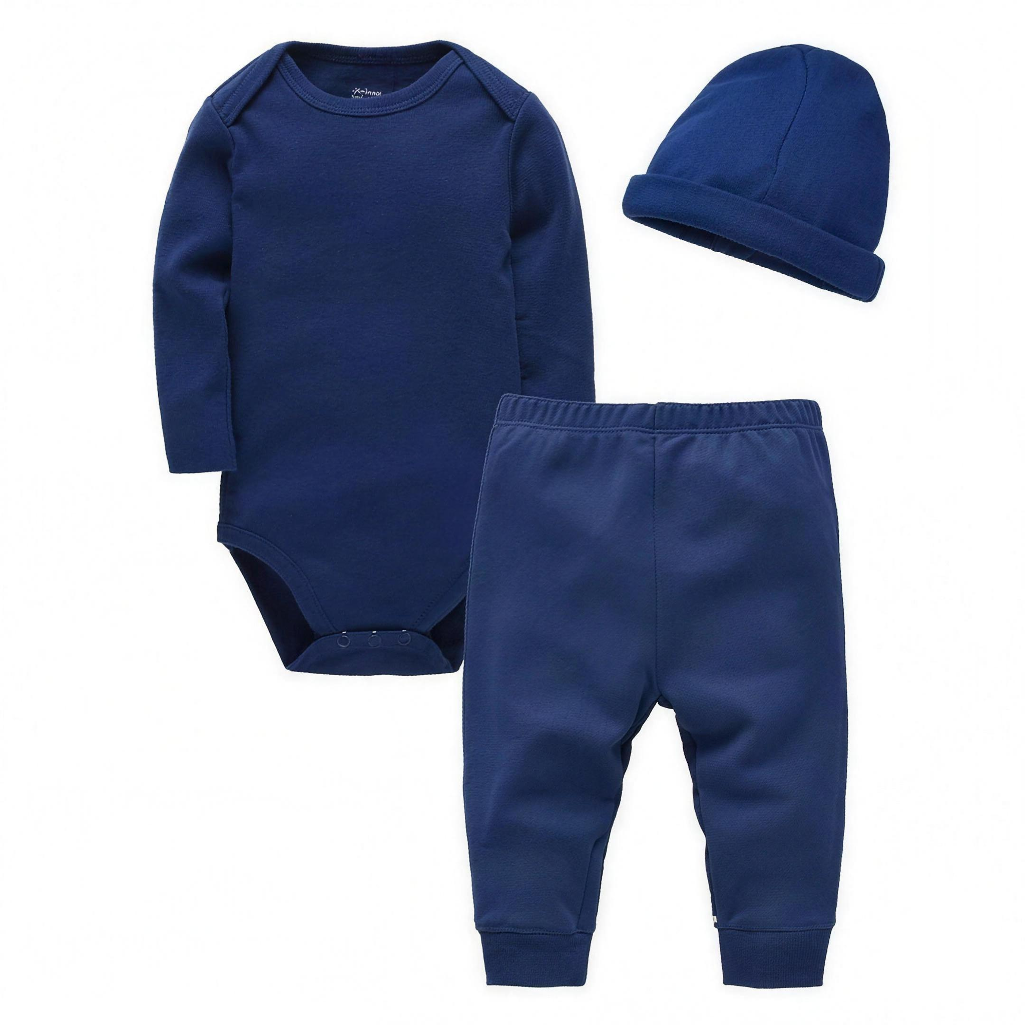 Solid Bodysuit Pants Set - Navy - professional studio photo