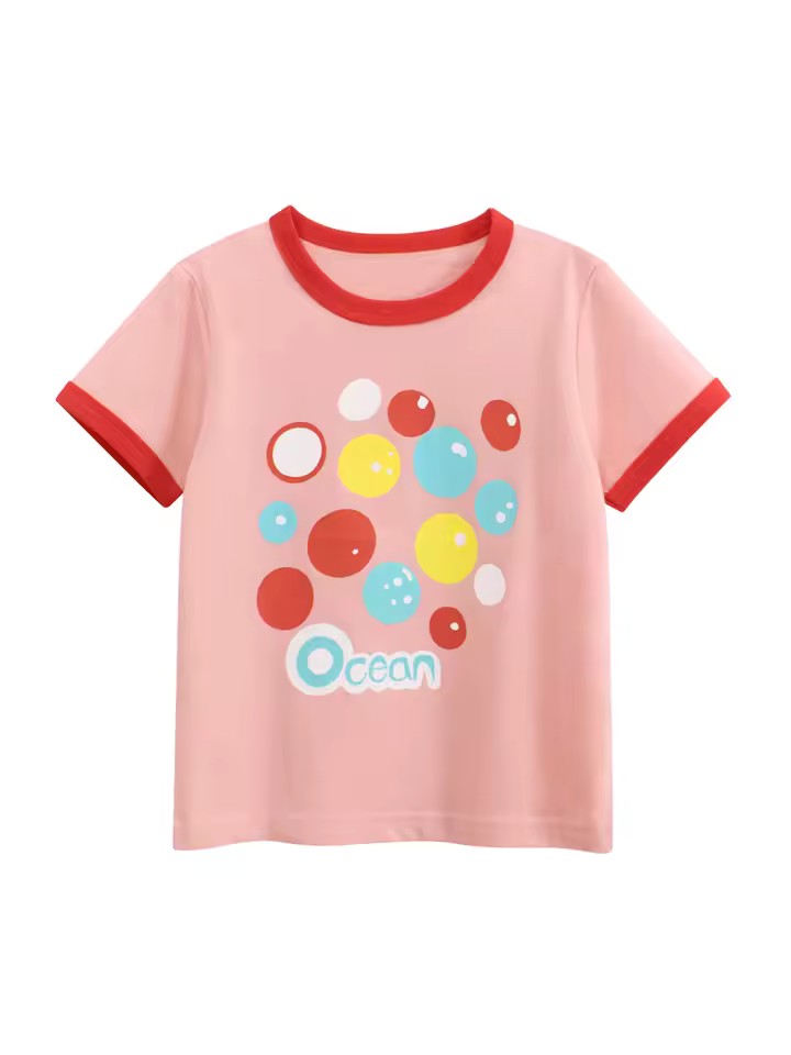Ocean Bubble Tee, girls baby and toddler t-shirt, professional product photo on white background