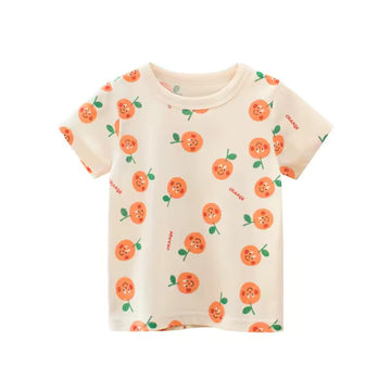 Orange Fruit Tee, girls baby and toddler t-shirt, professional product photo on white background